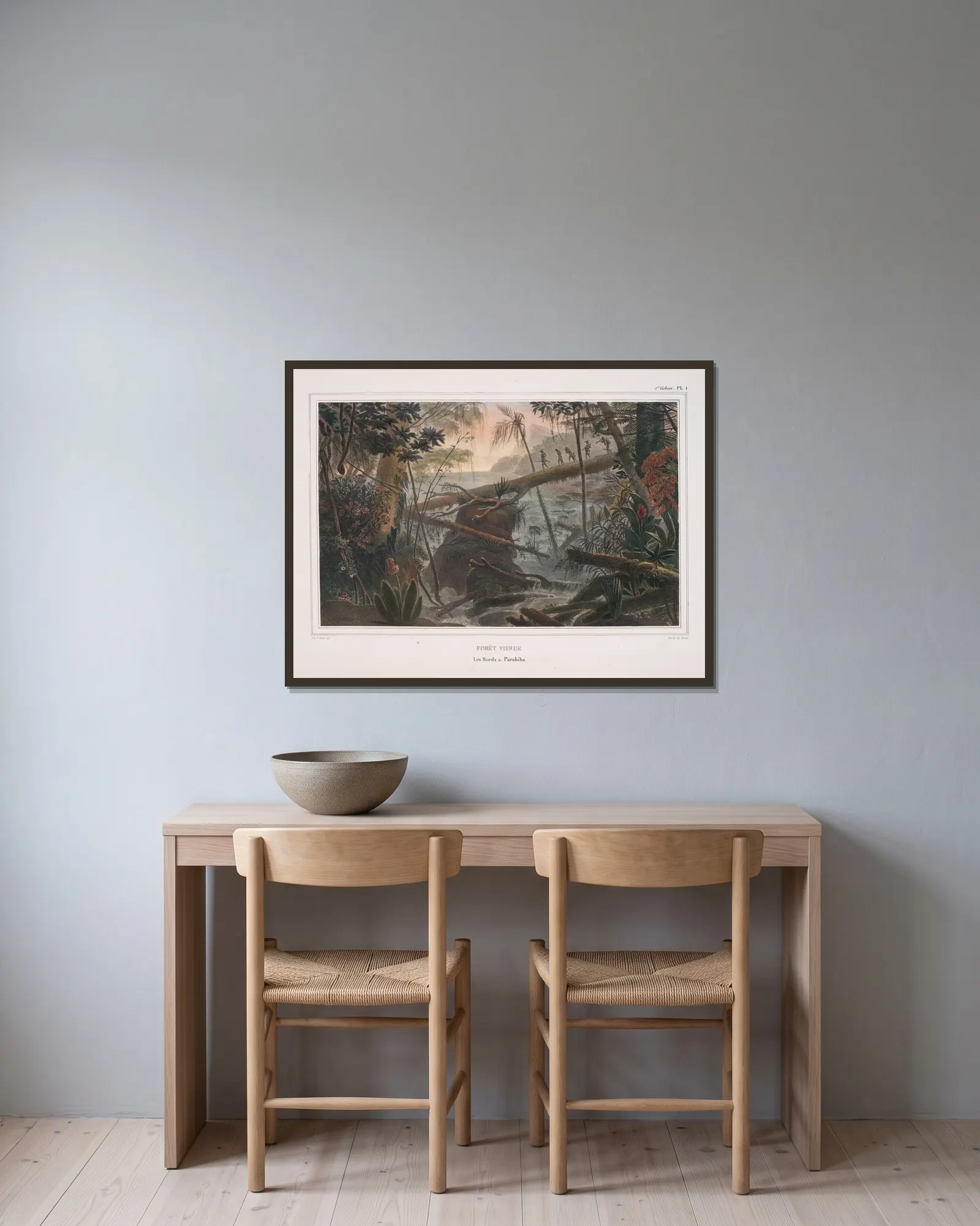 Forêt vierge av Jean Baptiste Debret inramad på en vägg