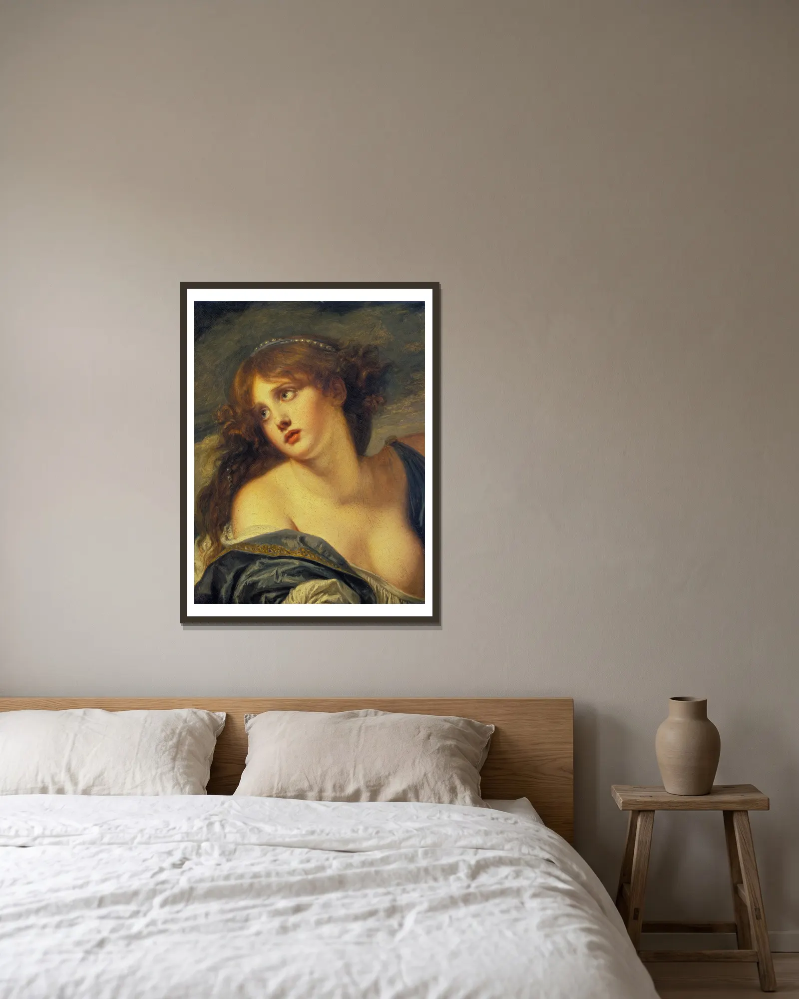 Psyche av Jean-Baptiste Greuze inramad på en vägg