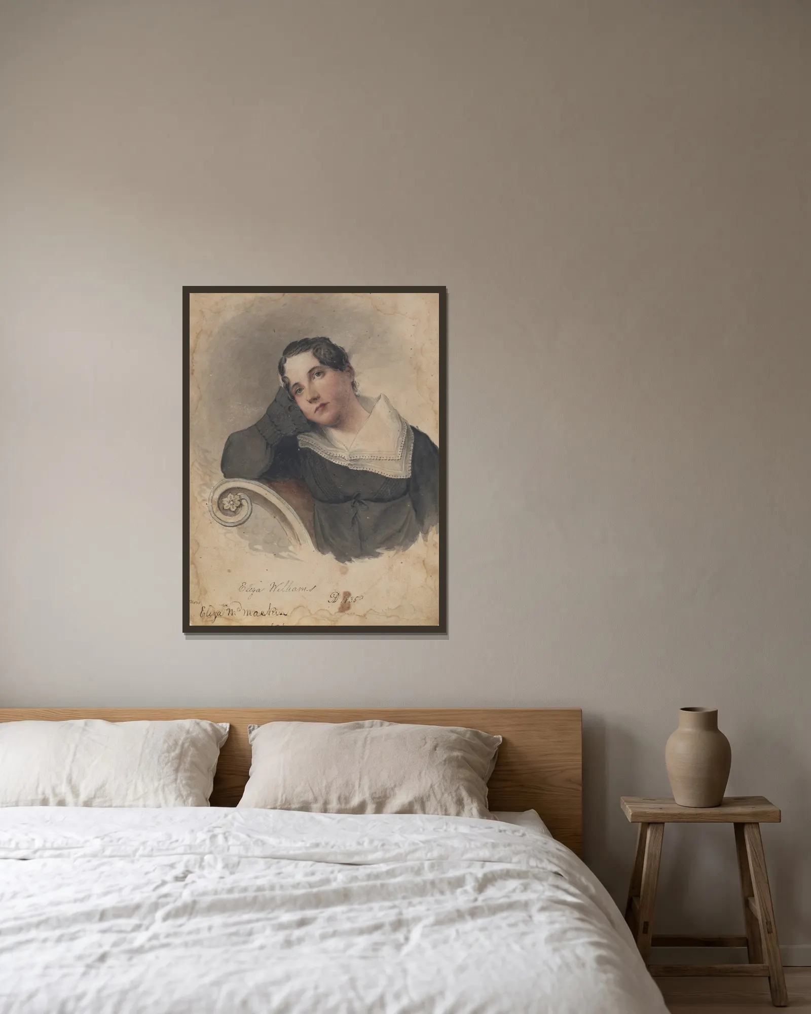Eliza Williams av James Barton Longacre inramad på en vägg