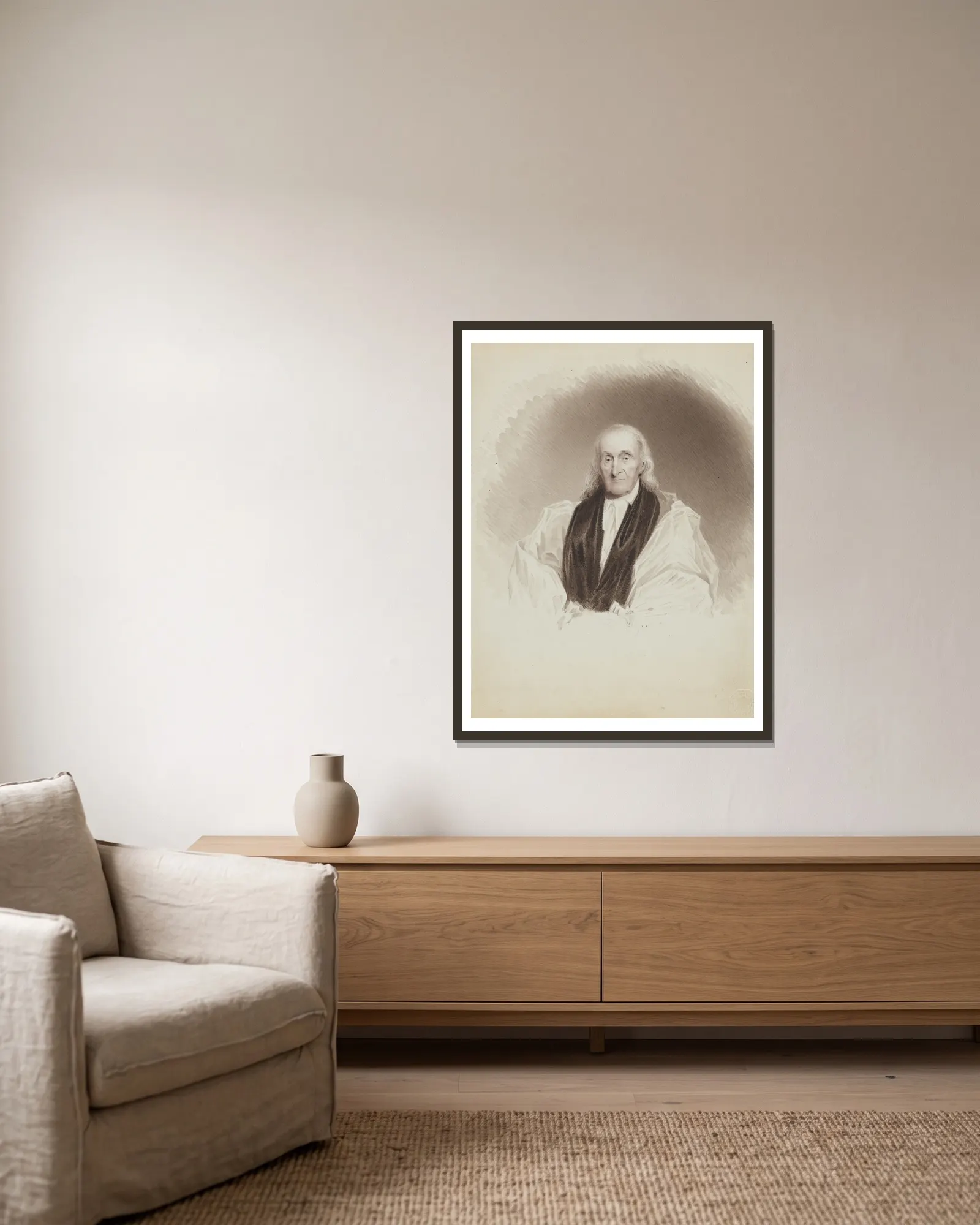 William White av James Barton Longacre inramad på en vägg