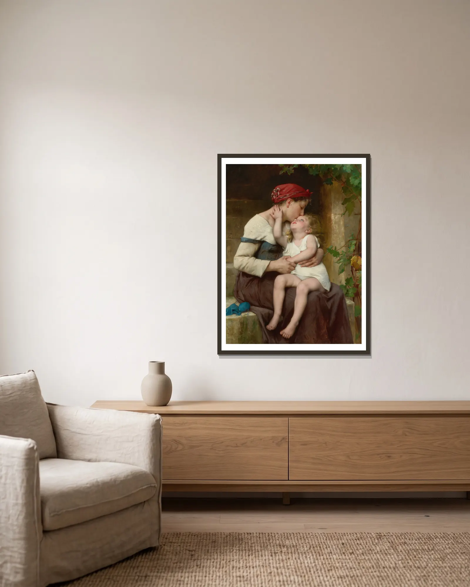 Mother With Child av Léon-Jean-Basile Perrault inramad på en vägg