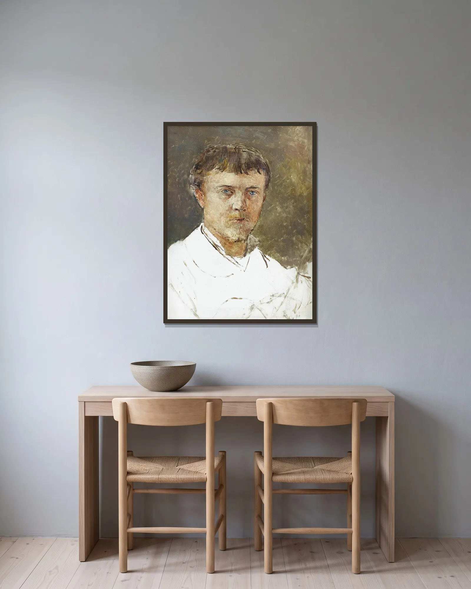 Autoportrait av Jules Bastien-Lepage inramad på en vägg