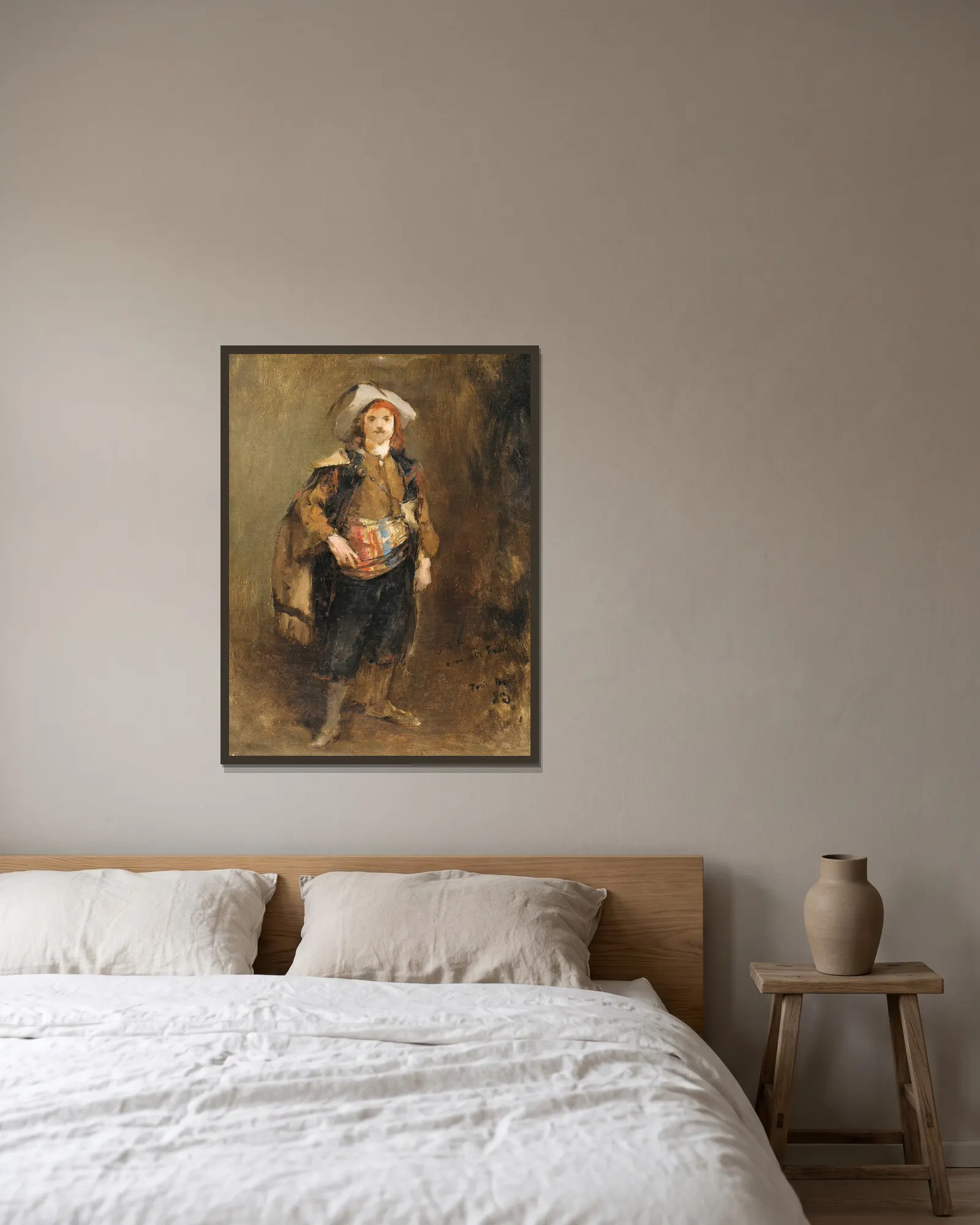 Emile Dressed As Cyrano av Jules Bastien-Lepage inramad på en vägg