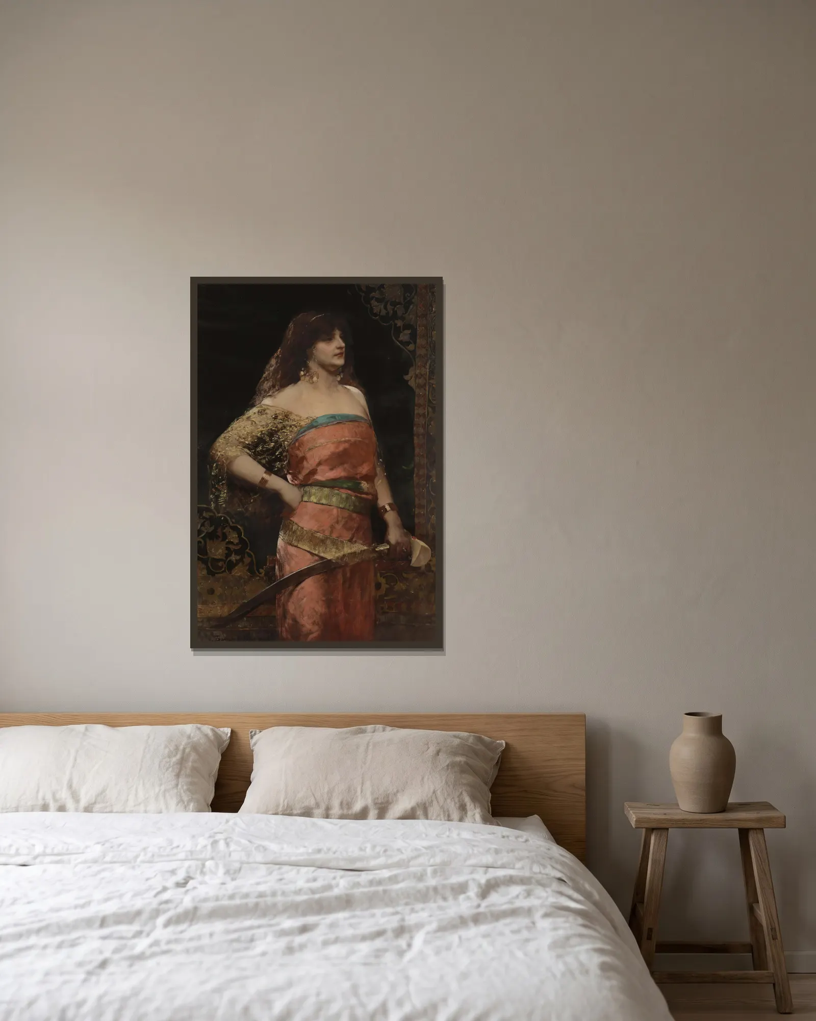 Judith – nr 2 av Jean-Joseph-Benjamin Constant inramad på en vägg