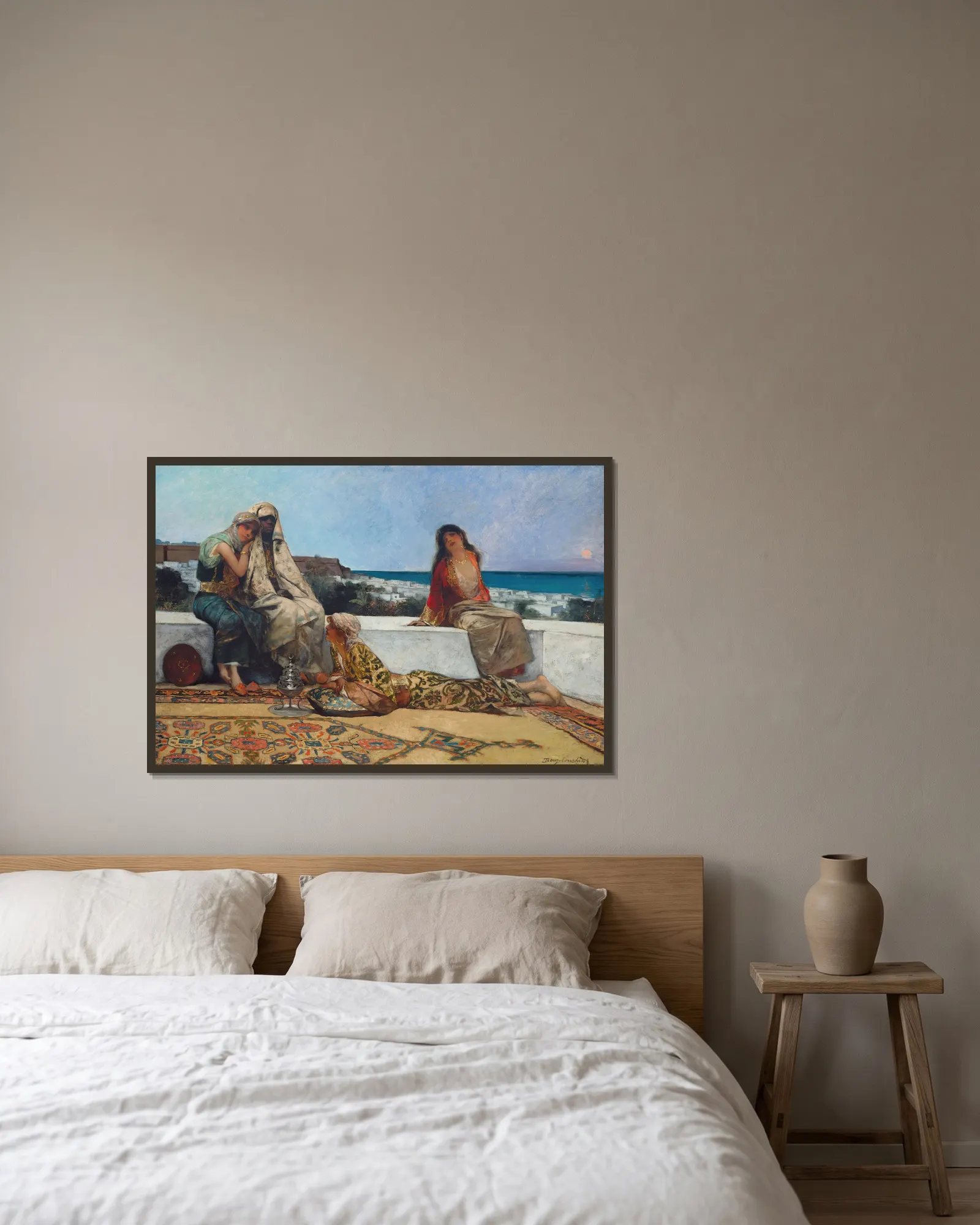 Twilight Hours av Jean-Joseph-Benjamin Constant inramad på en vägg