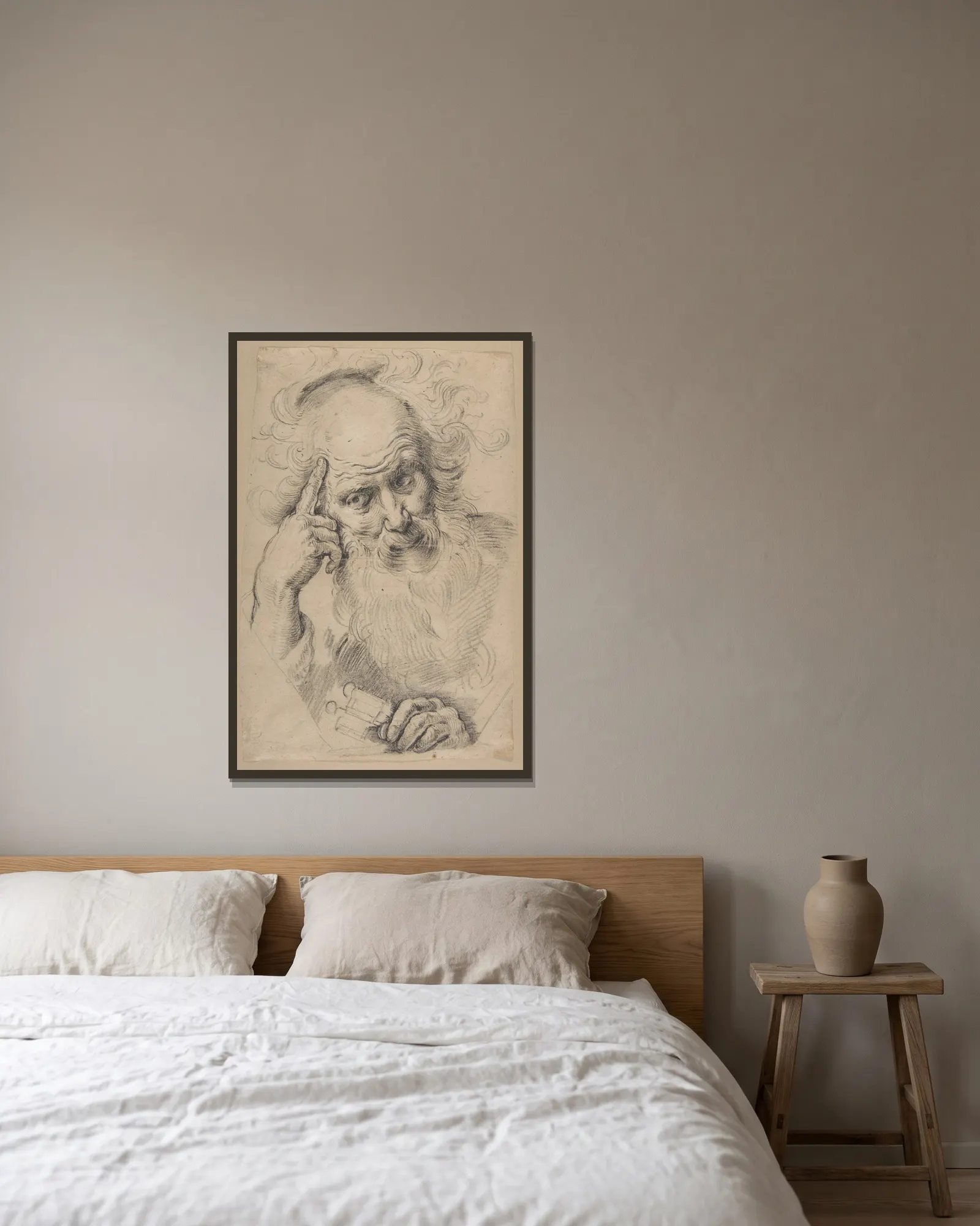 Saint Peter av Bernardo Strozzi inramad på en vägg