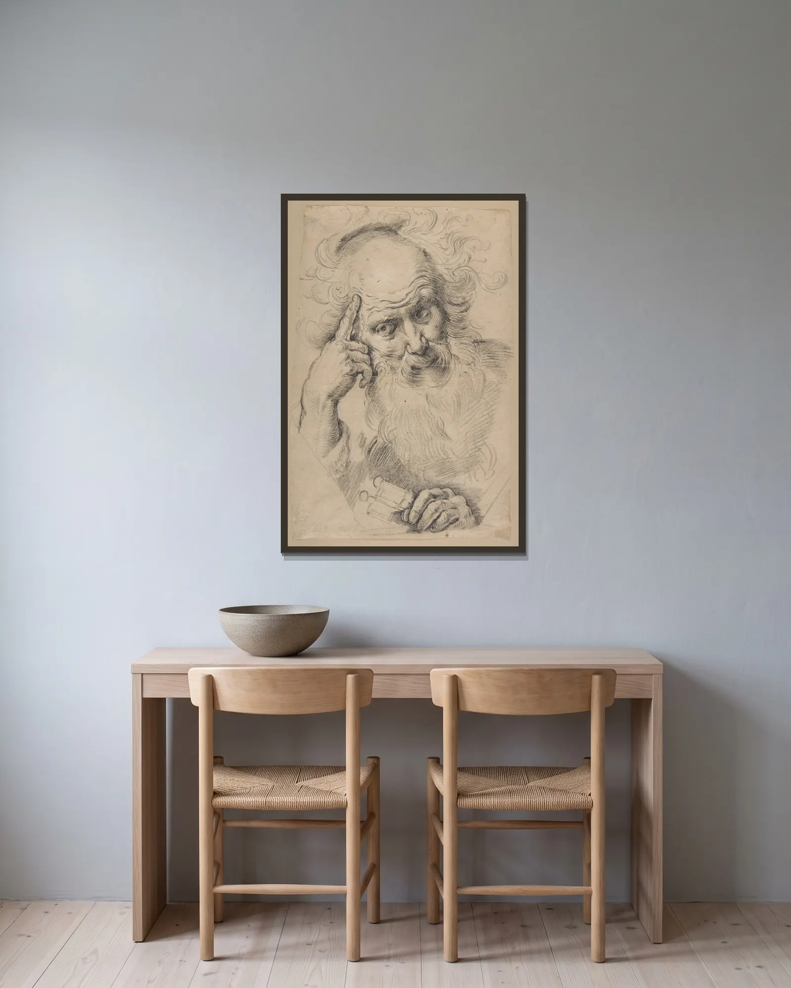 Saint Peter av Bernardo Strozzi inramad på en vägg