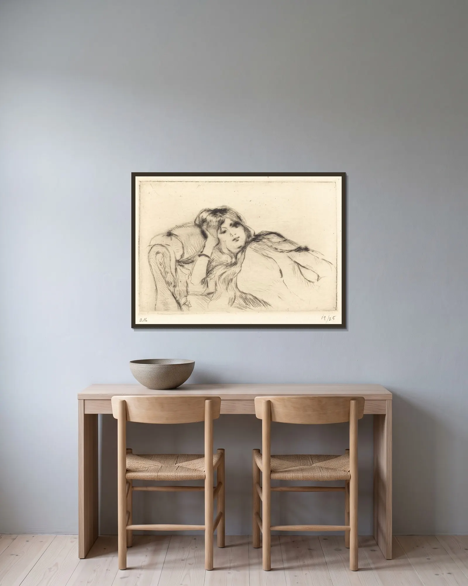 Rest av Berthe Morisot inramad på en vägg