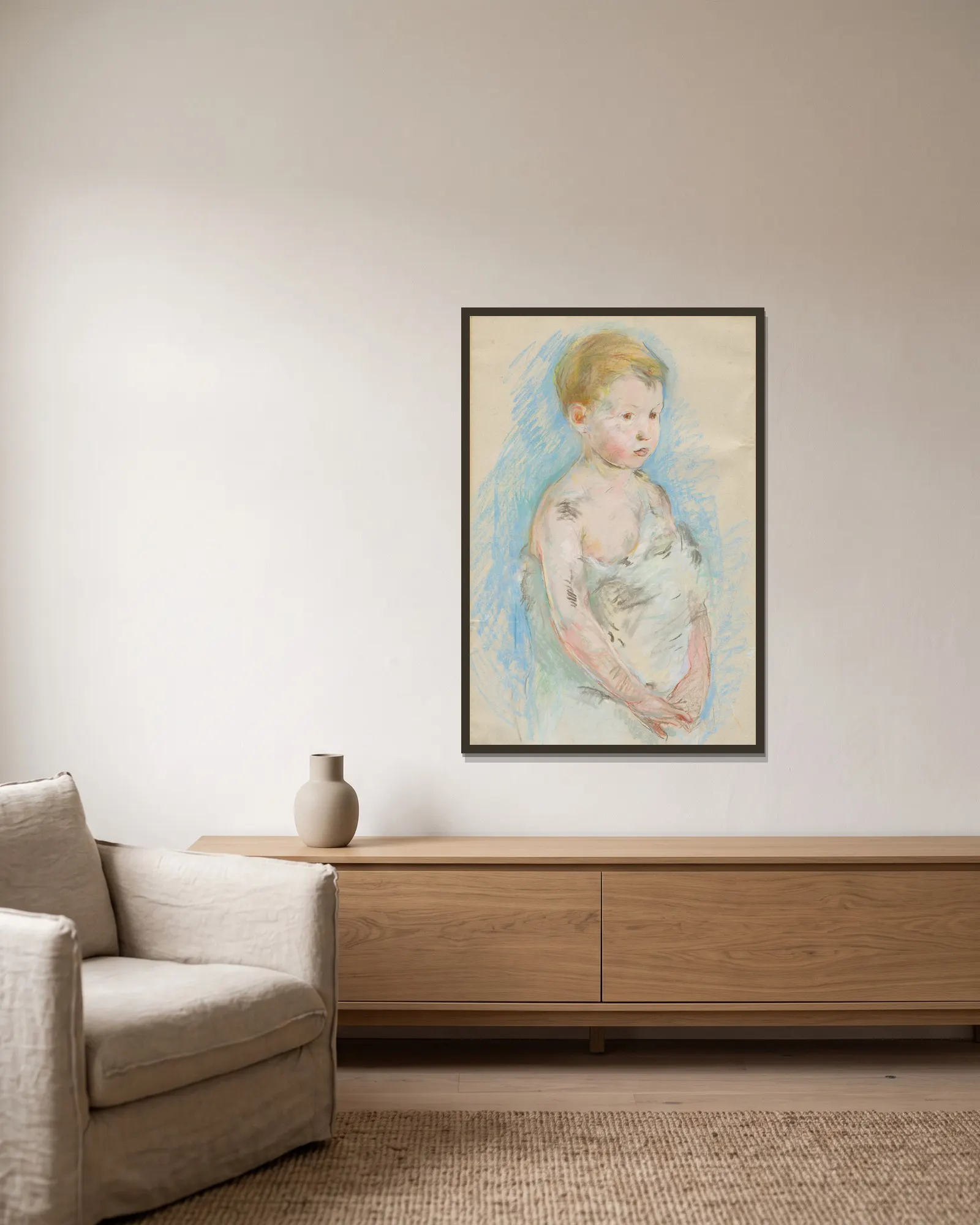 Young Saint John av Berthe Morisot inramad på en vägg