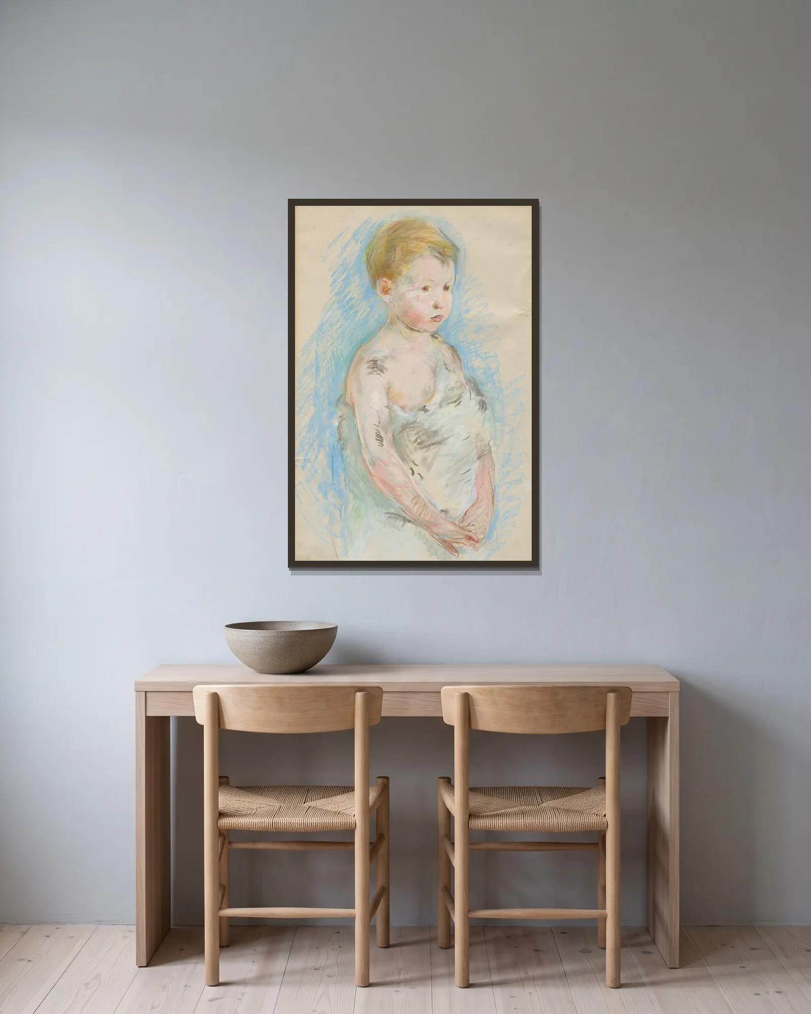 Young Saint John av Berthe Morisot inramad på en vägg