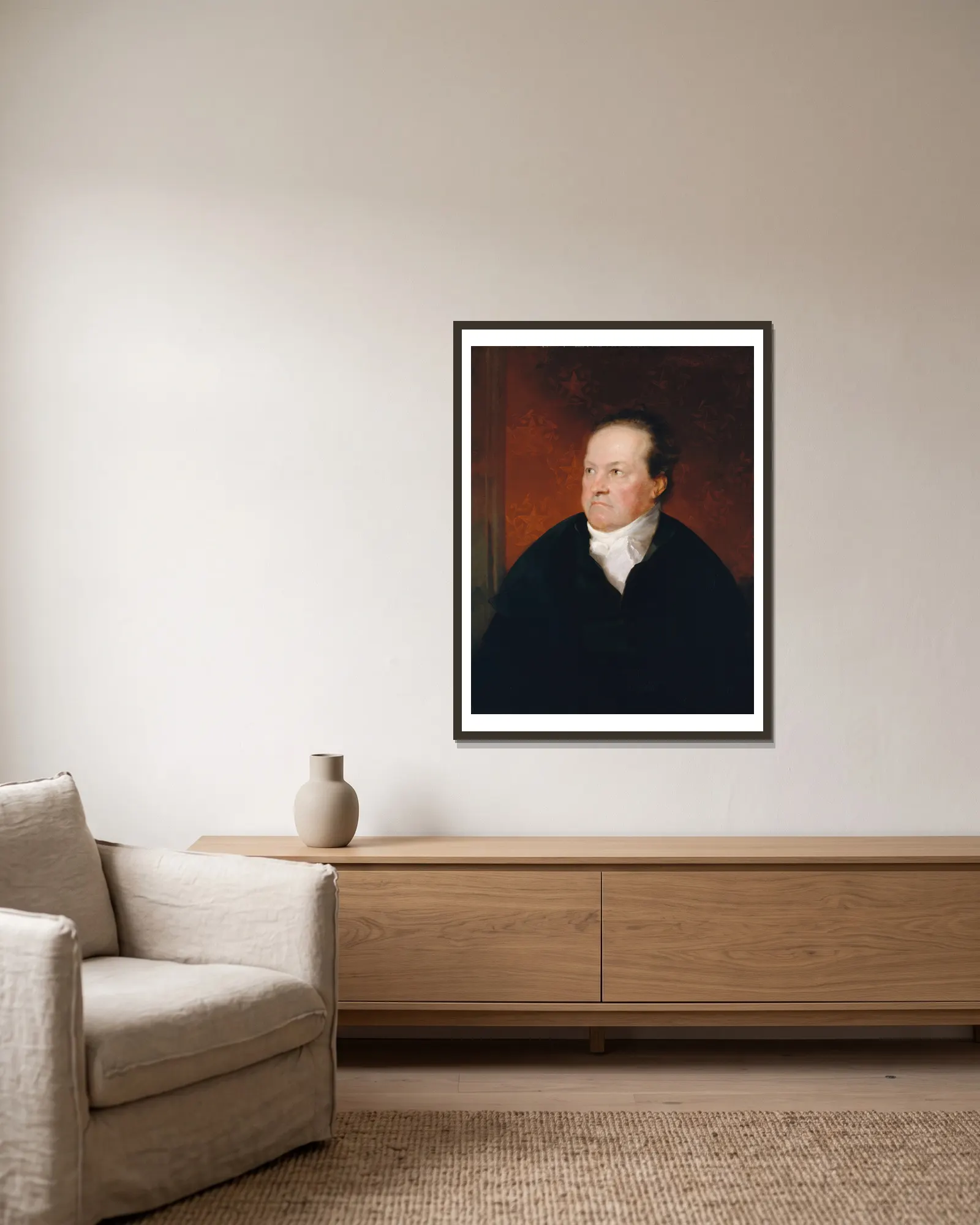 De Witt Clinton av Samuel Finley Breese Morse inramad på en vägg