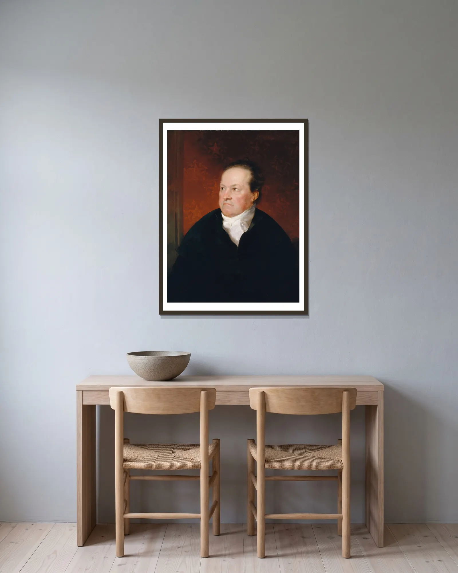 De Witt Clinton av Samuel Finley Breese Morse inramad på en vägg