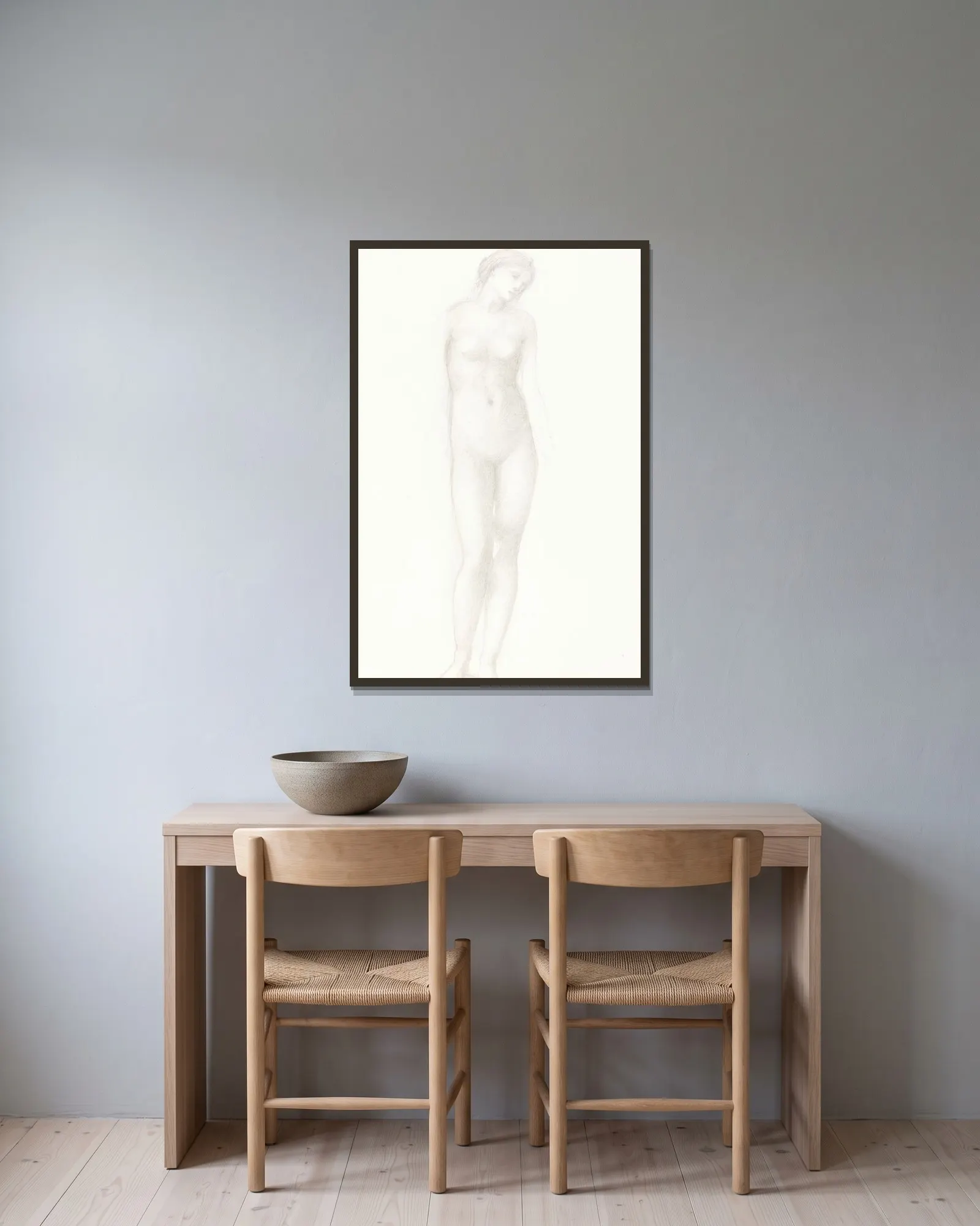 Venus av Sir Edward Coley Burne-Jones inramad på en vägg
