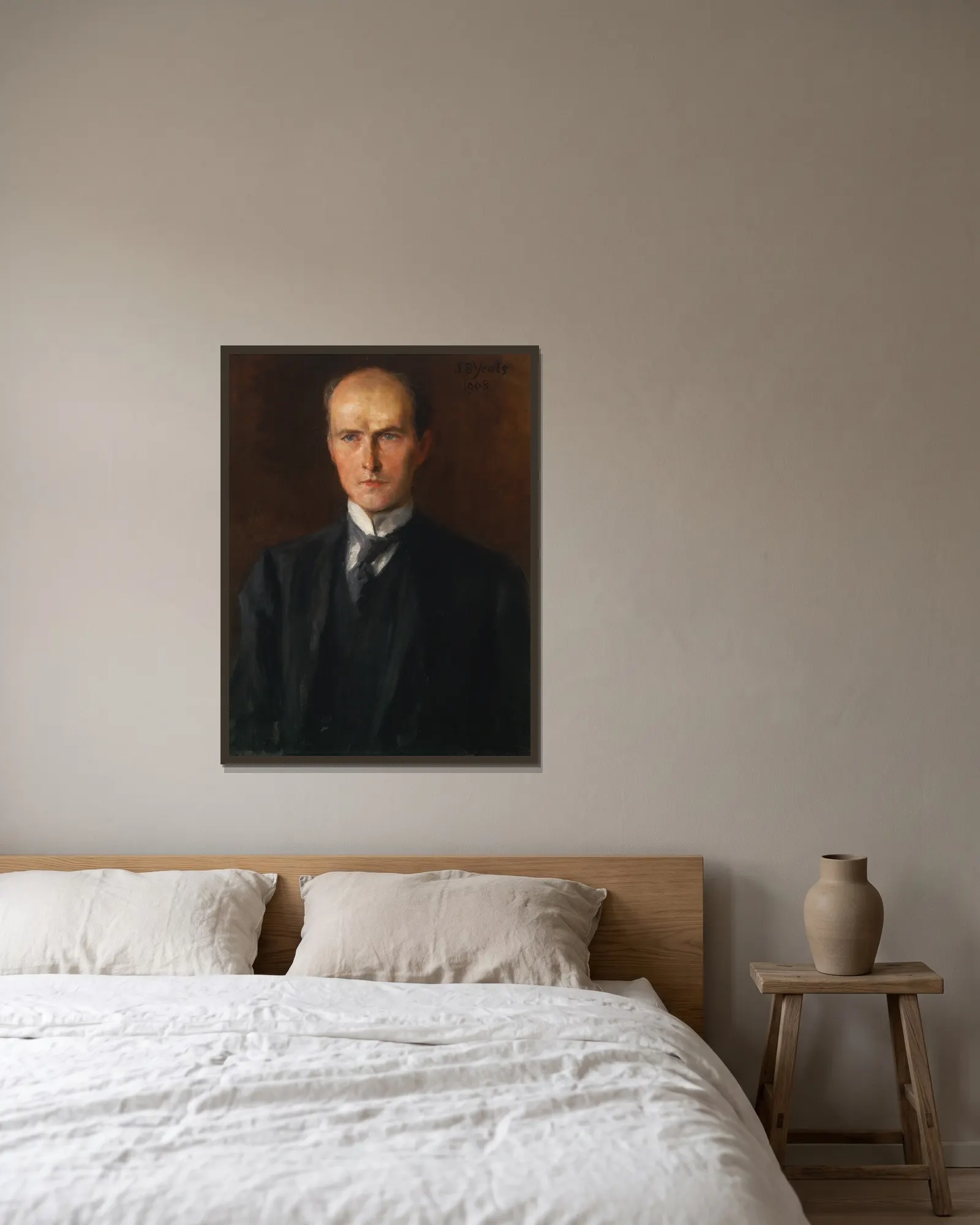 John Quinn av John Butler Yeats inramad på en vägg