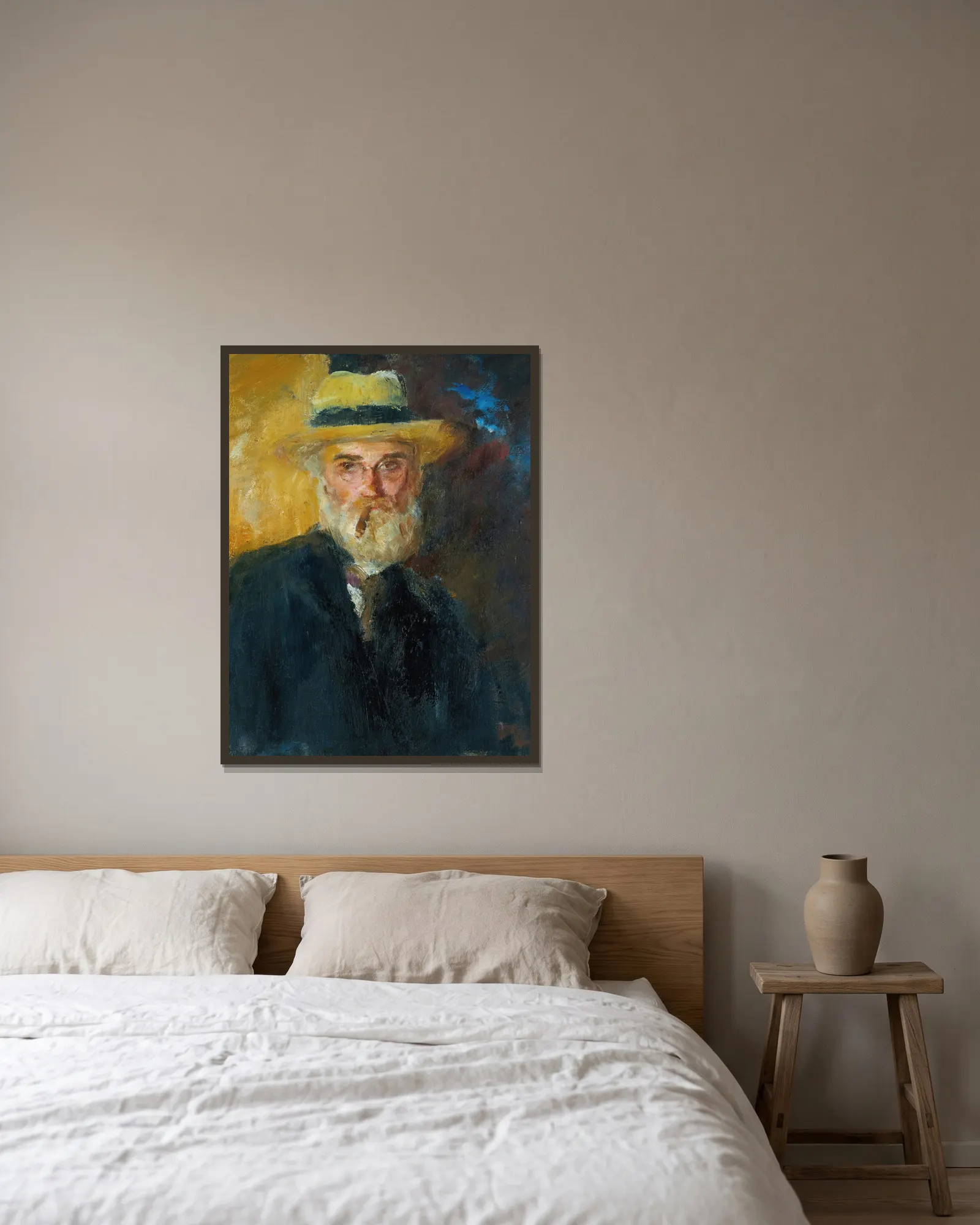 Self Portrait av John Butler Yeats inramad på en vägg