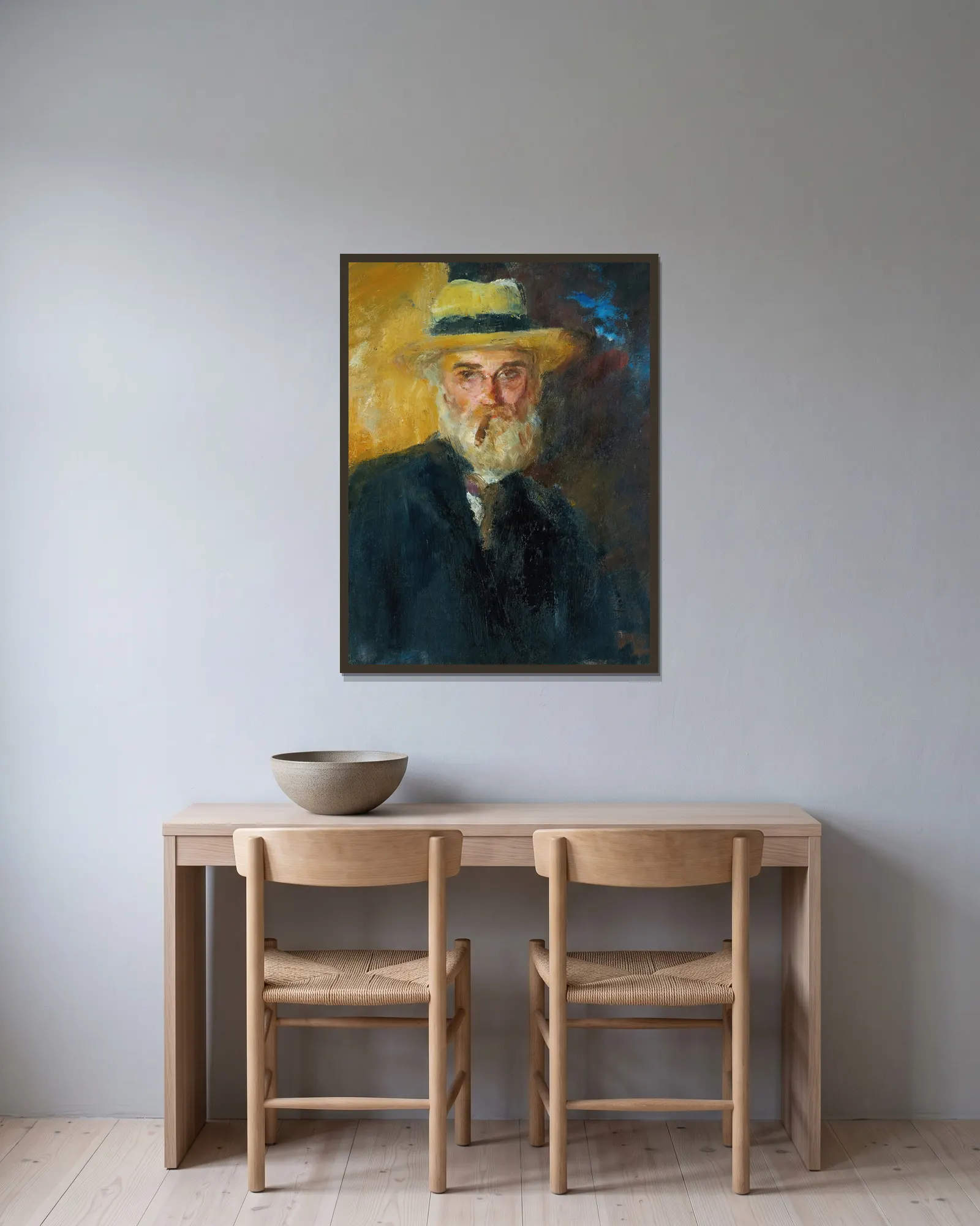 Self Portrait av John Butler Yeats inramad på en vägg