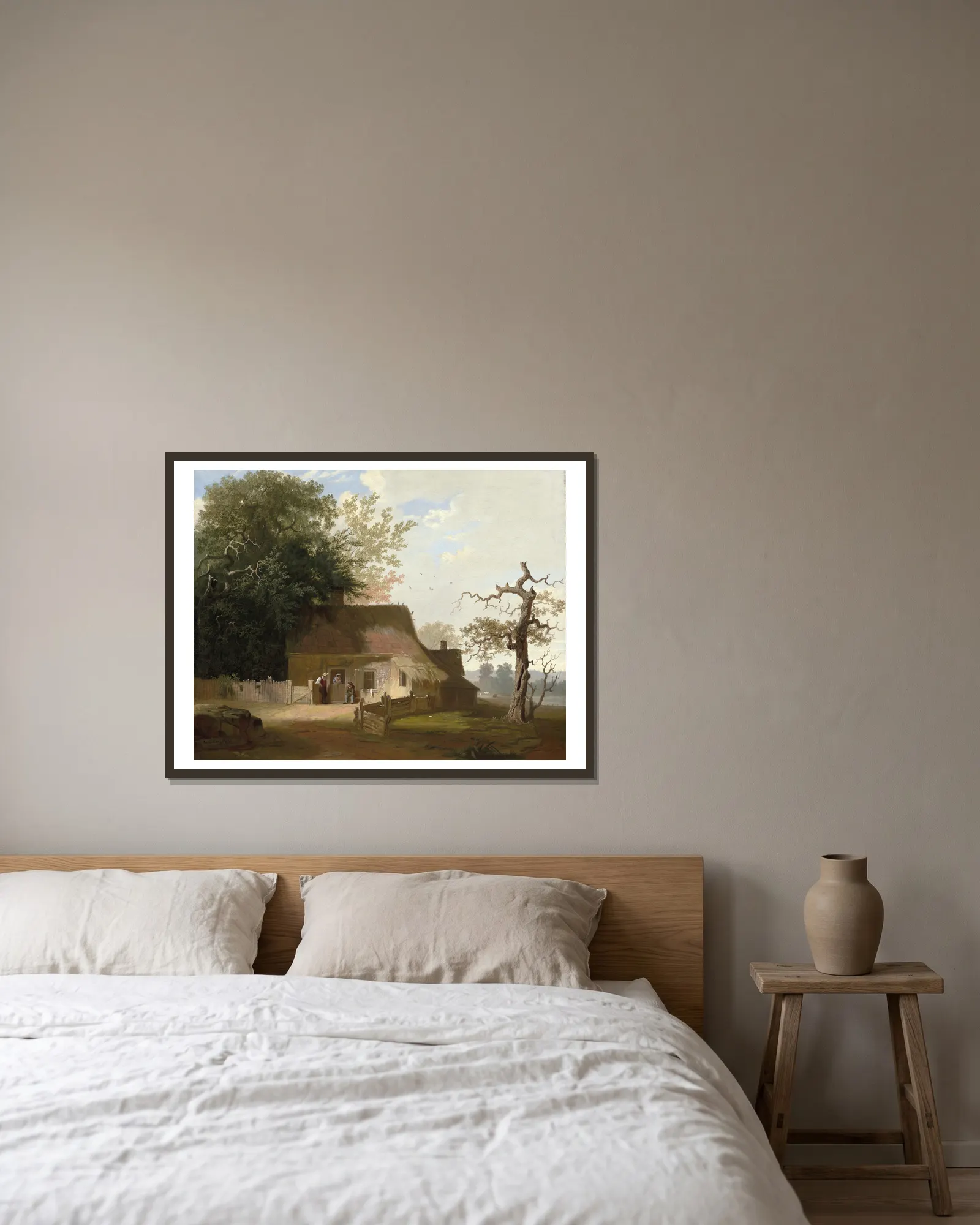 Cottage Scenery av George Caleb Bingham inramad på en vägg