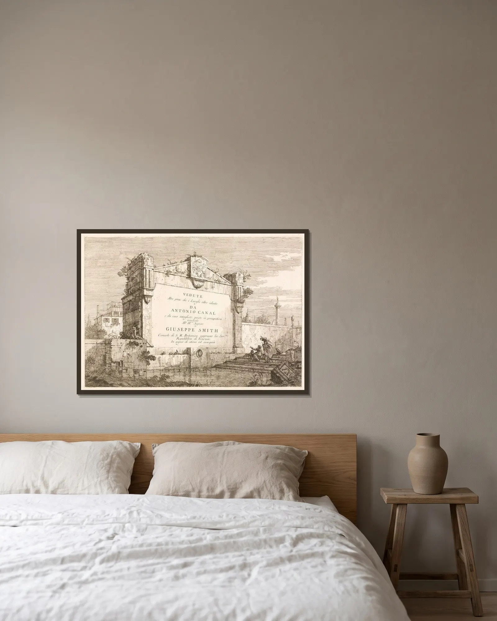 Views – Title Page av Canaletto inramad på en vägg