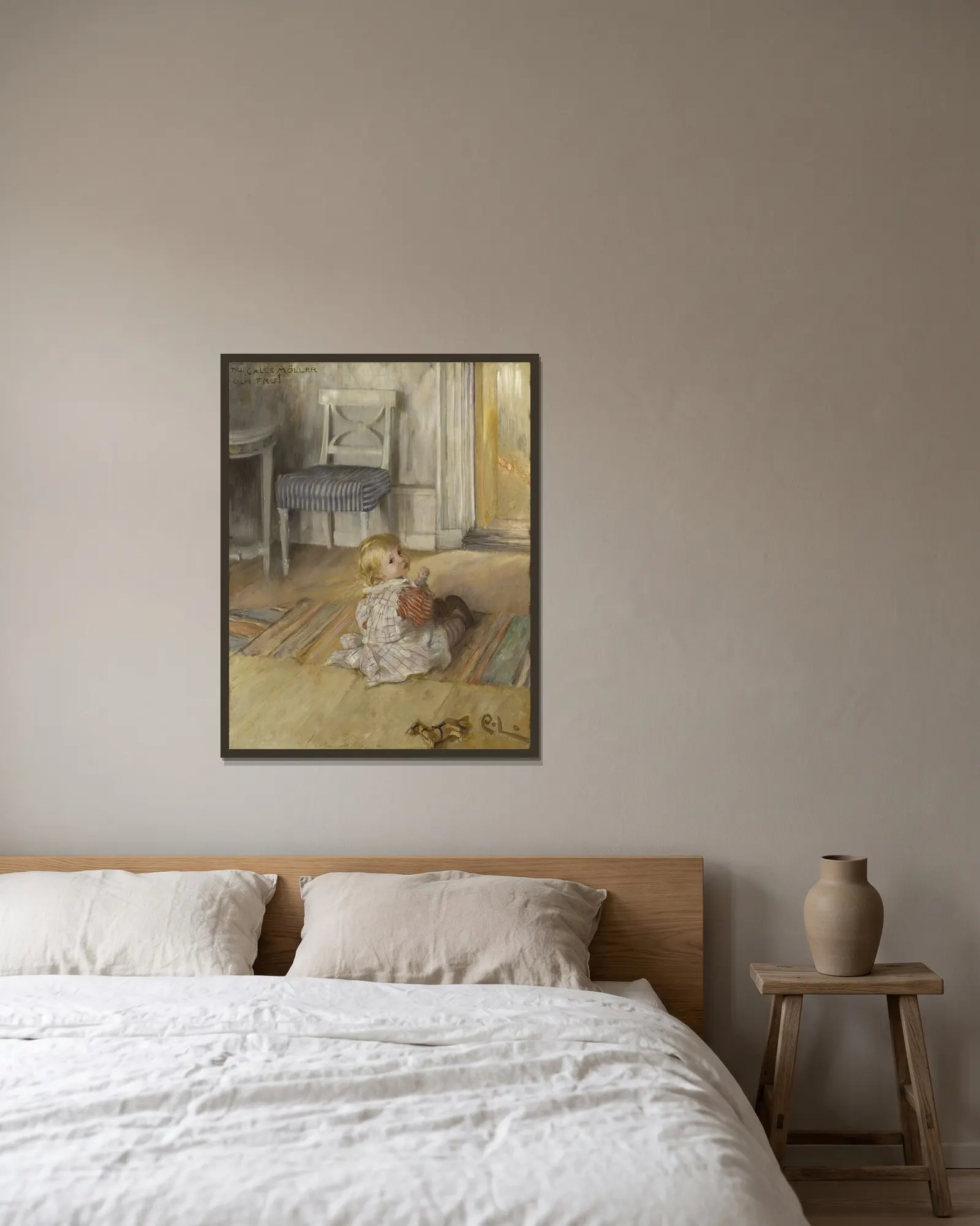 Pontus av Carl Larsson inramad på en vägg