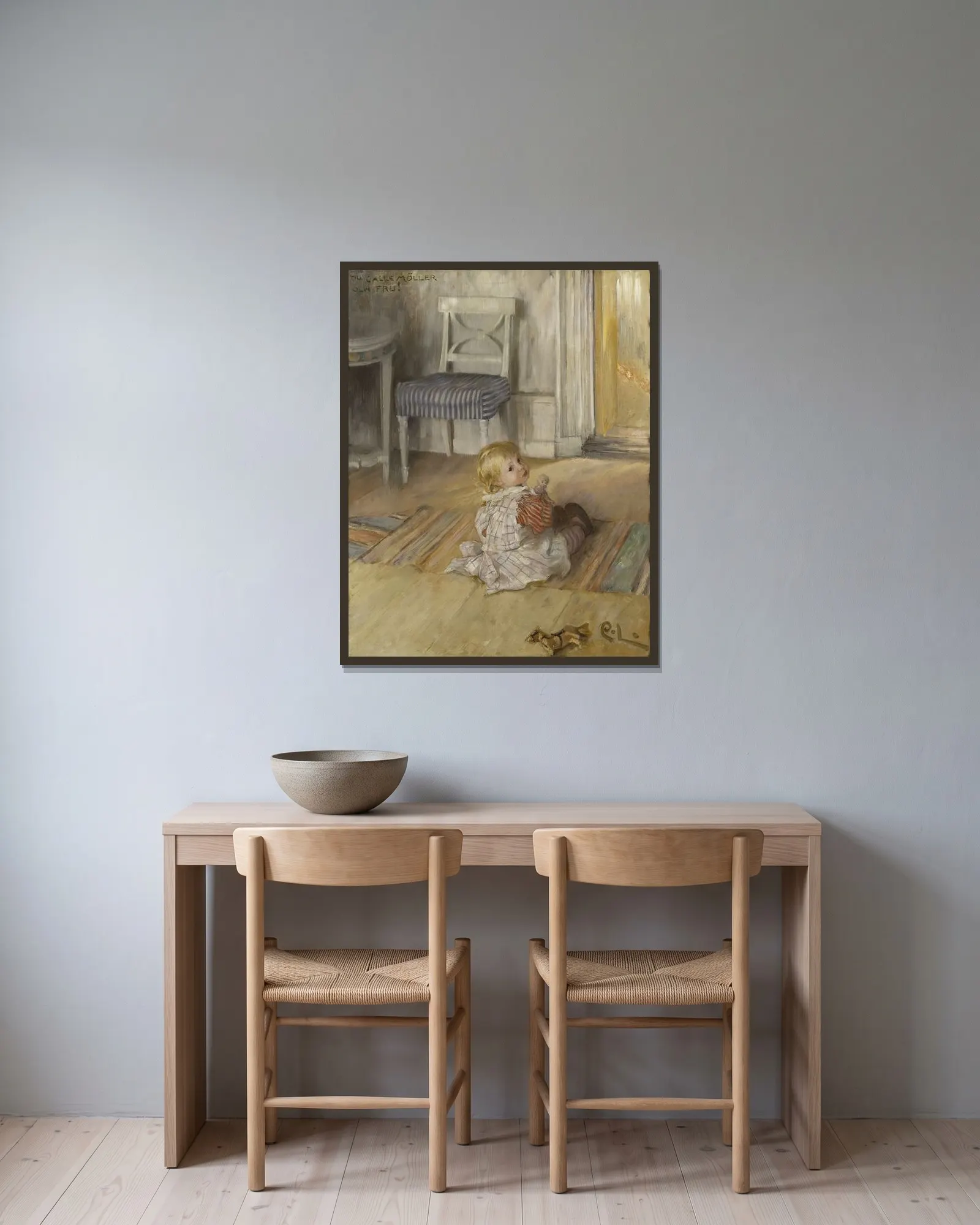 Pontus av Carl Larsson inramad på en vägg