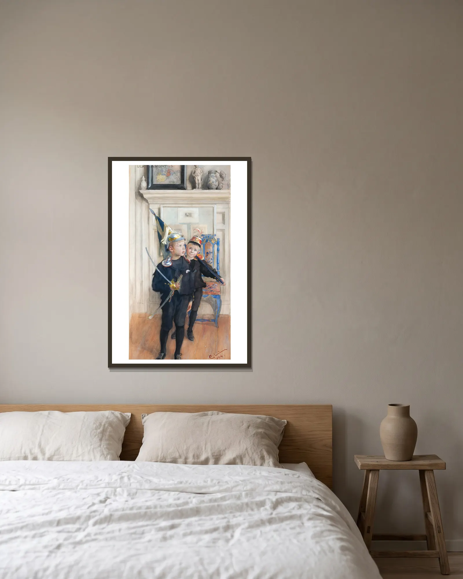 Ulf och Pontus av Carl Larsson inramad på en vägg