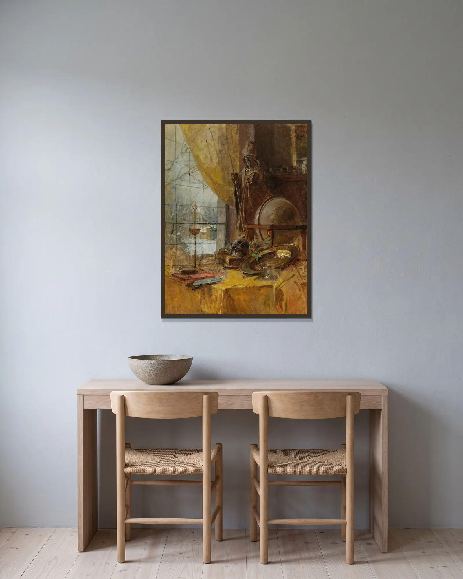 Atelieransicht av Carl Moll inramad på en vägg