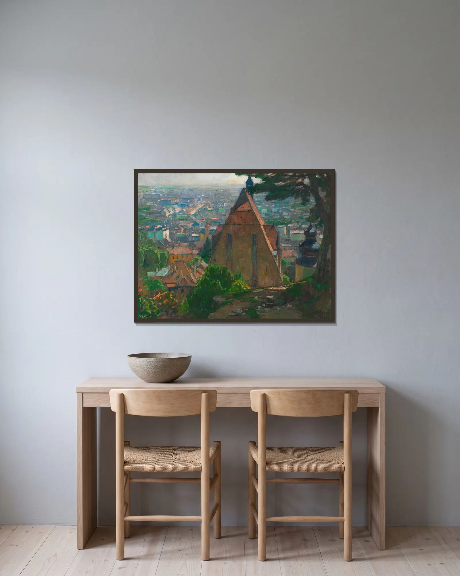 Blick auf Mödling av Carl Moll inramad på en vägg