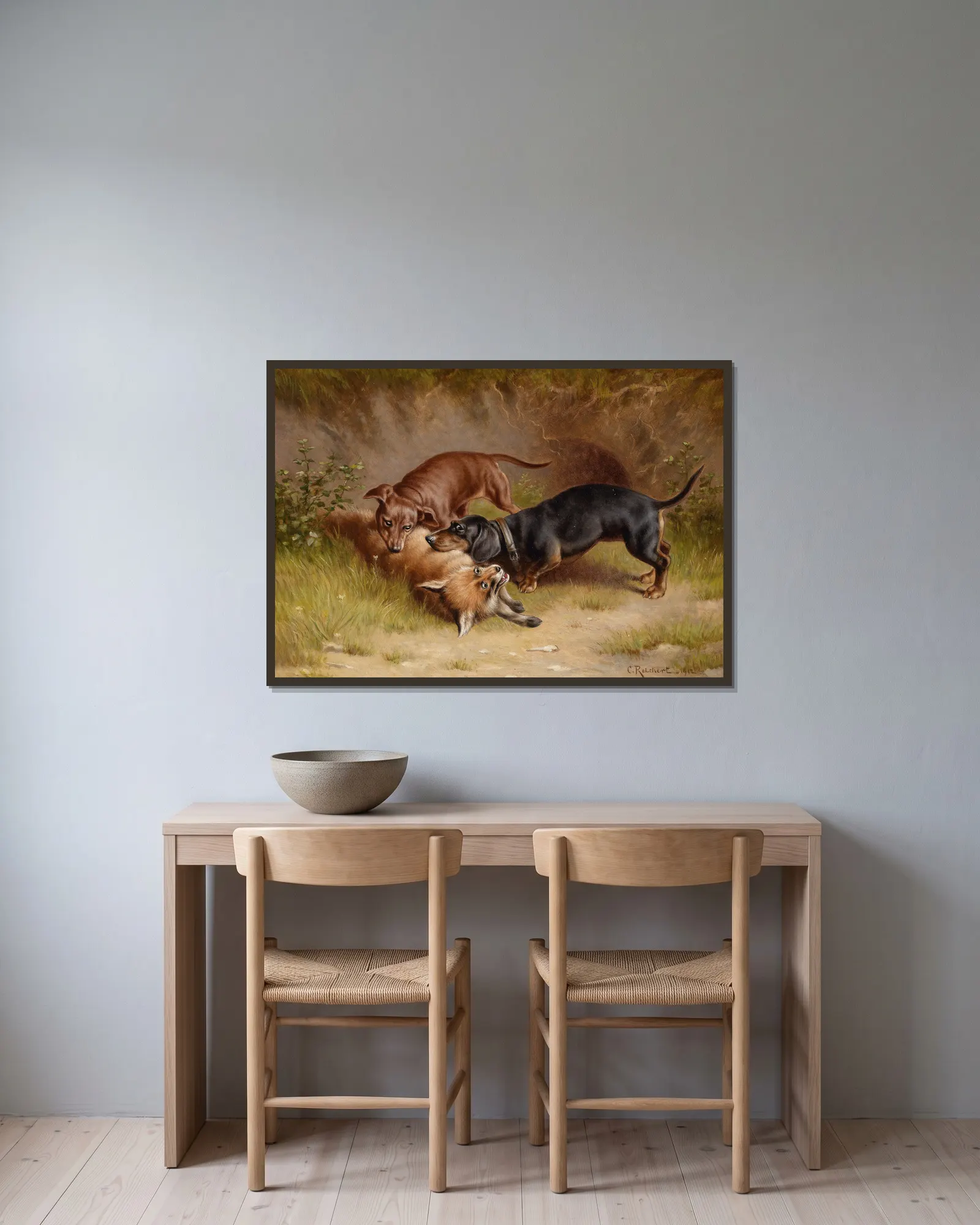 Jagdbeute av Carl Reichert inramad på en vägg
