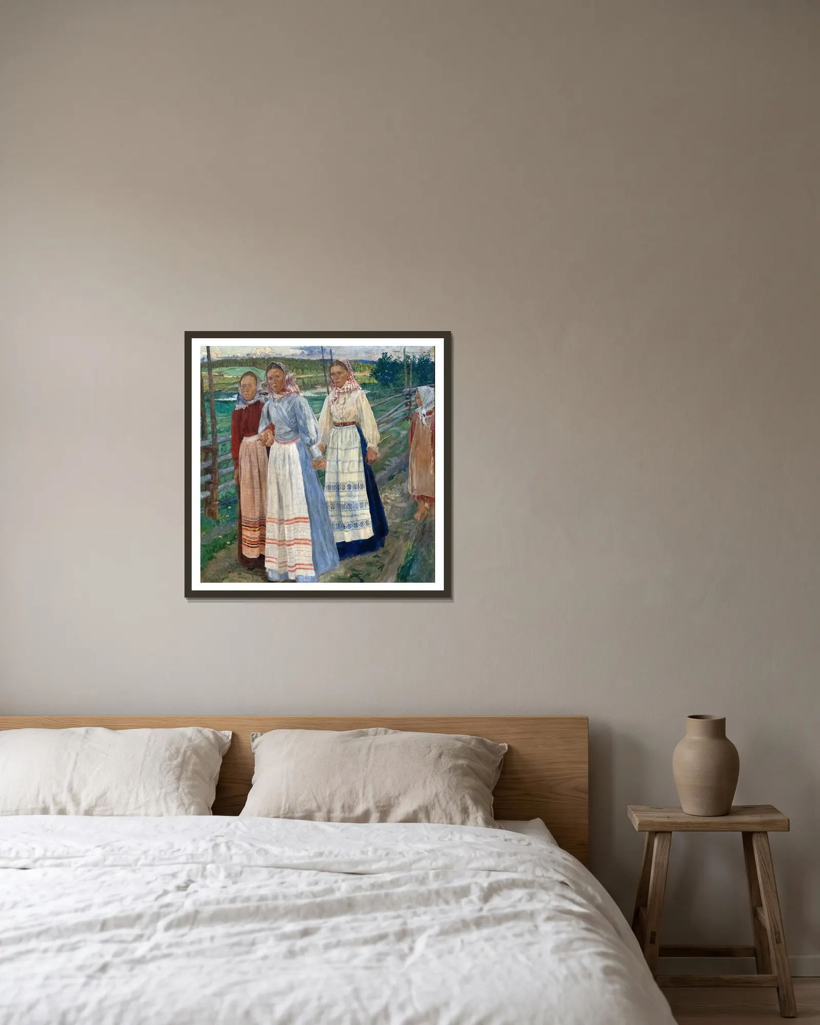 Lördagskväll av Carl Wilhelmson inramad på en vägg