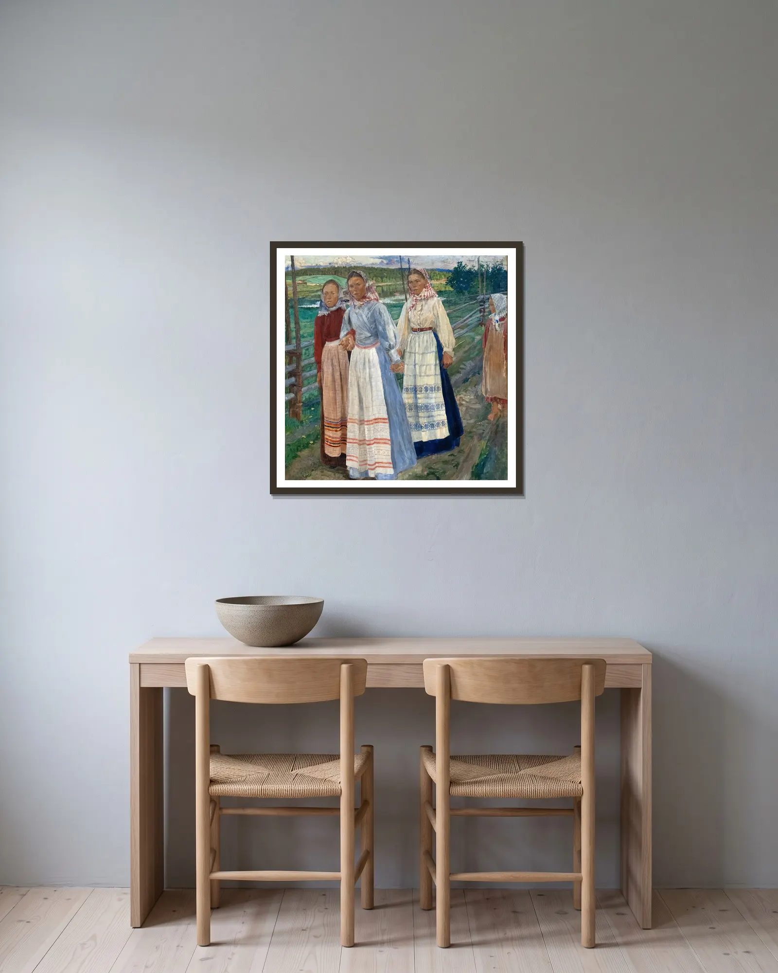 Lördagskväll av Carl Wilhelmson inramad på en vägg