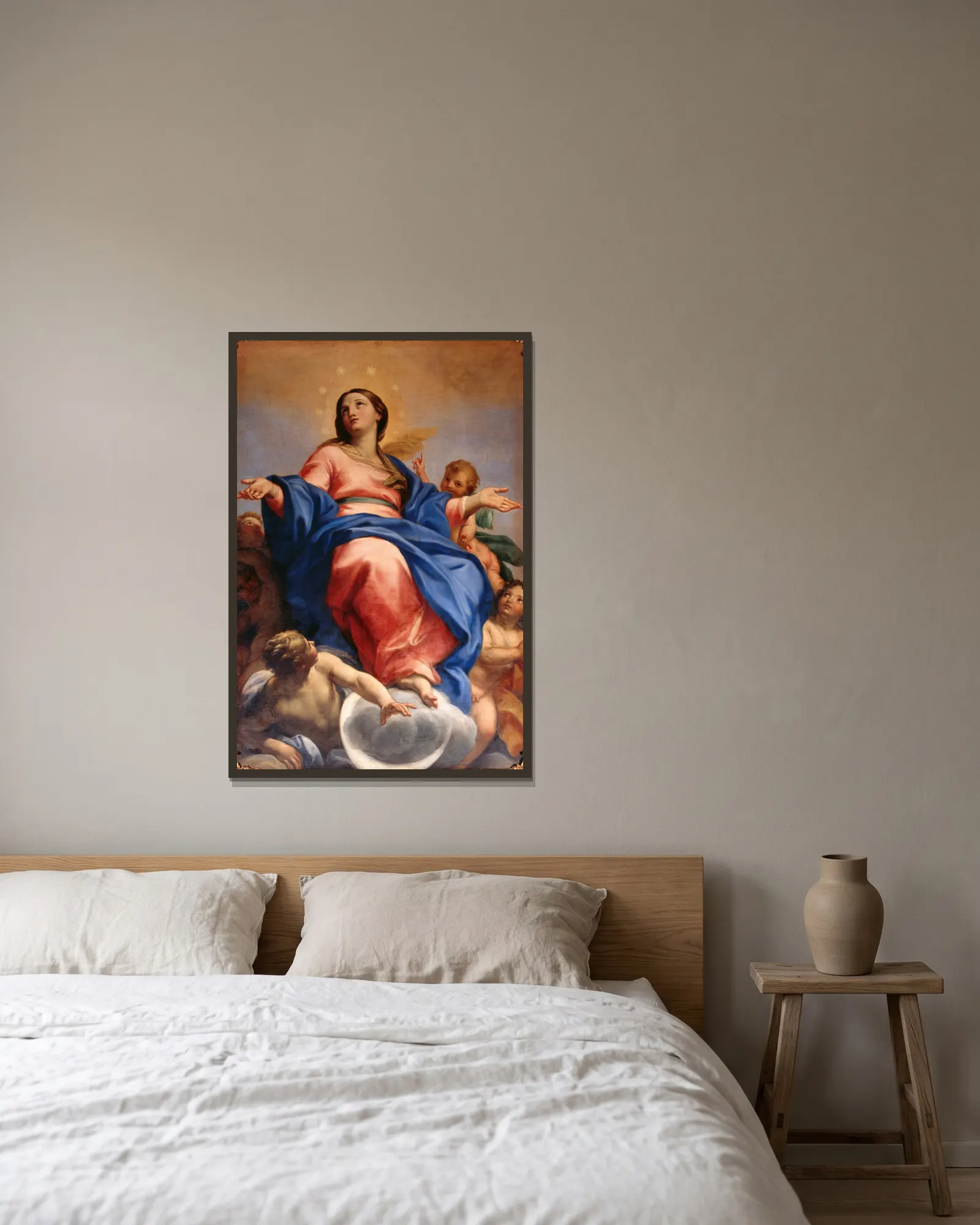 Immaculate conception (from 1685 until 1688) av Carlo Maratti inramad på en vägg