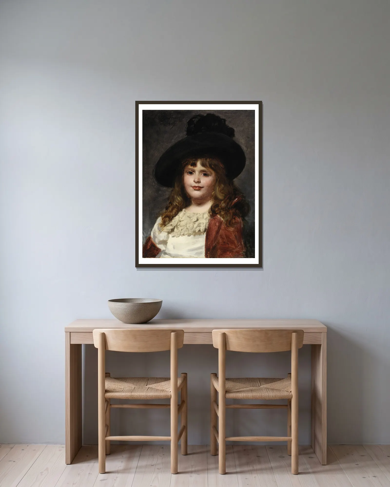 Laura at Seven av Carolus-Duran inramad på en vägg
