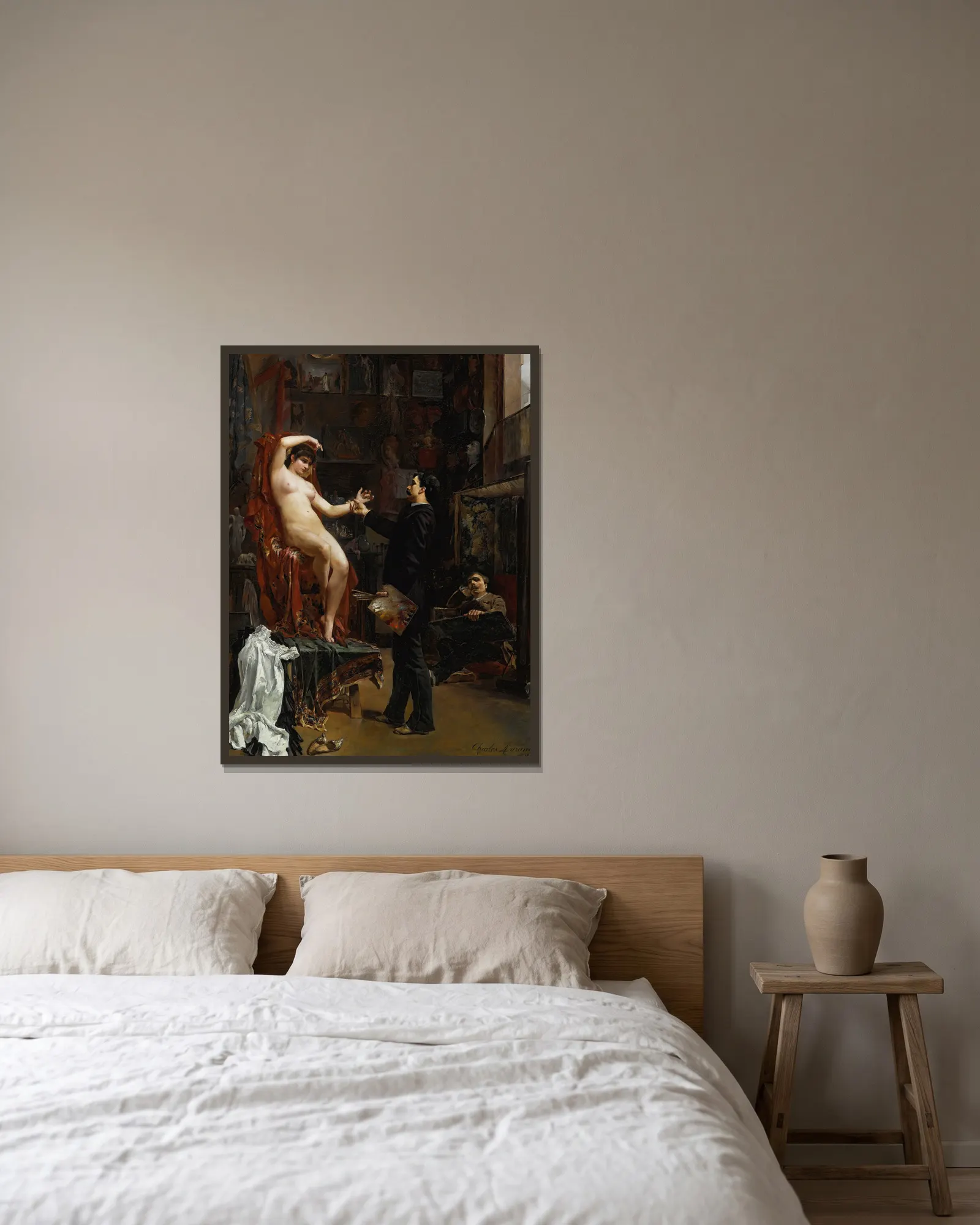 Manette Salomon av Carolus-Duran inramad på en vägg