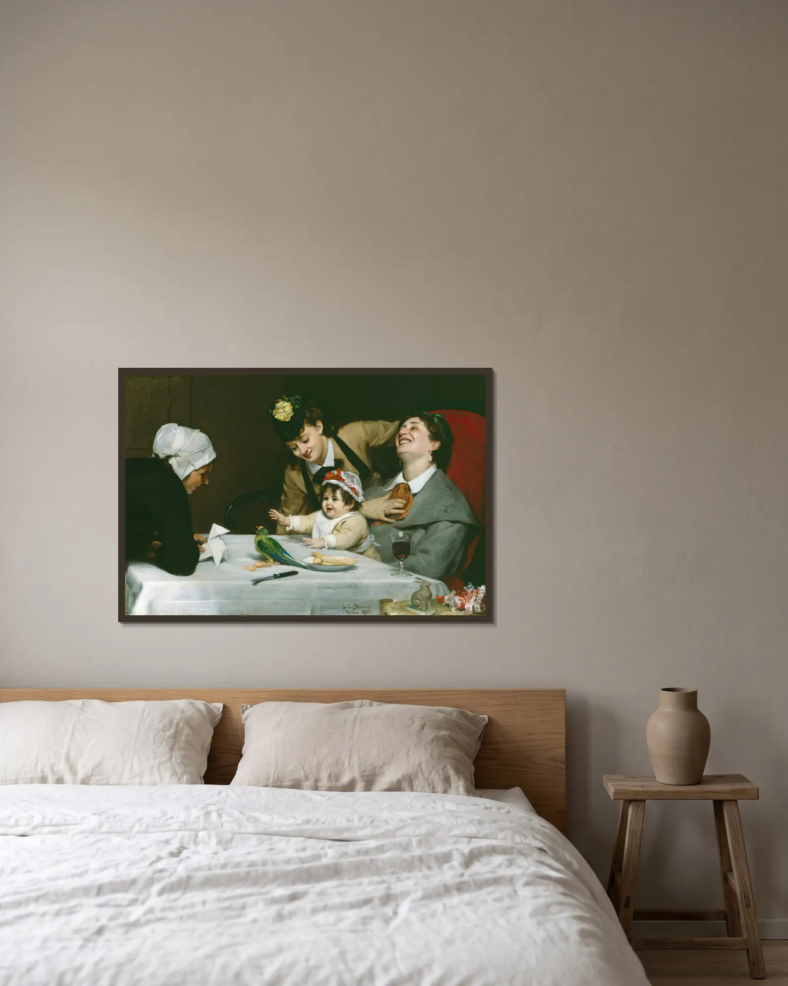 Merrymakers av Carolus-Duran inramad på en vägg
