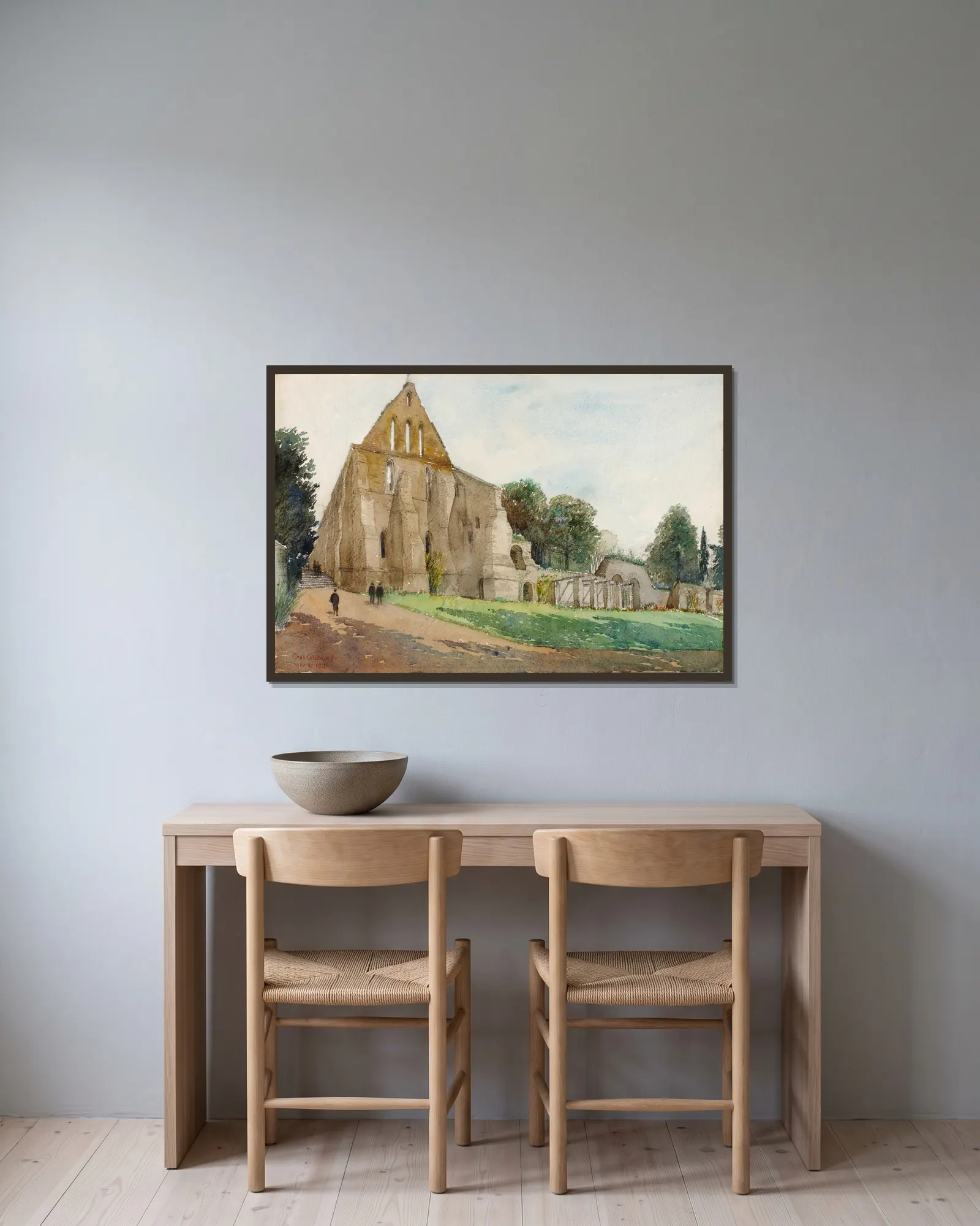 Battle Abbey av Cass Gilbert inramad på en vägg