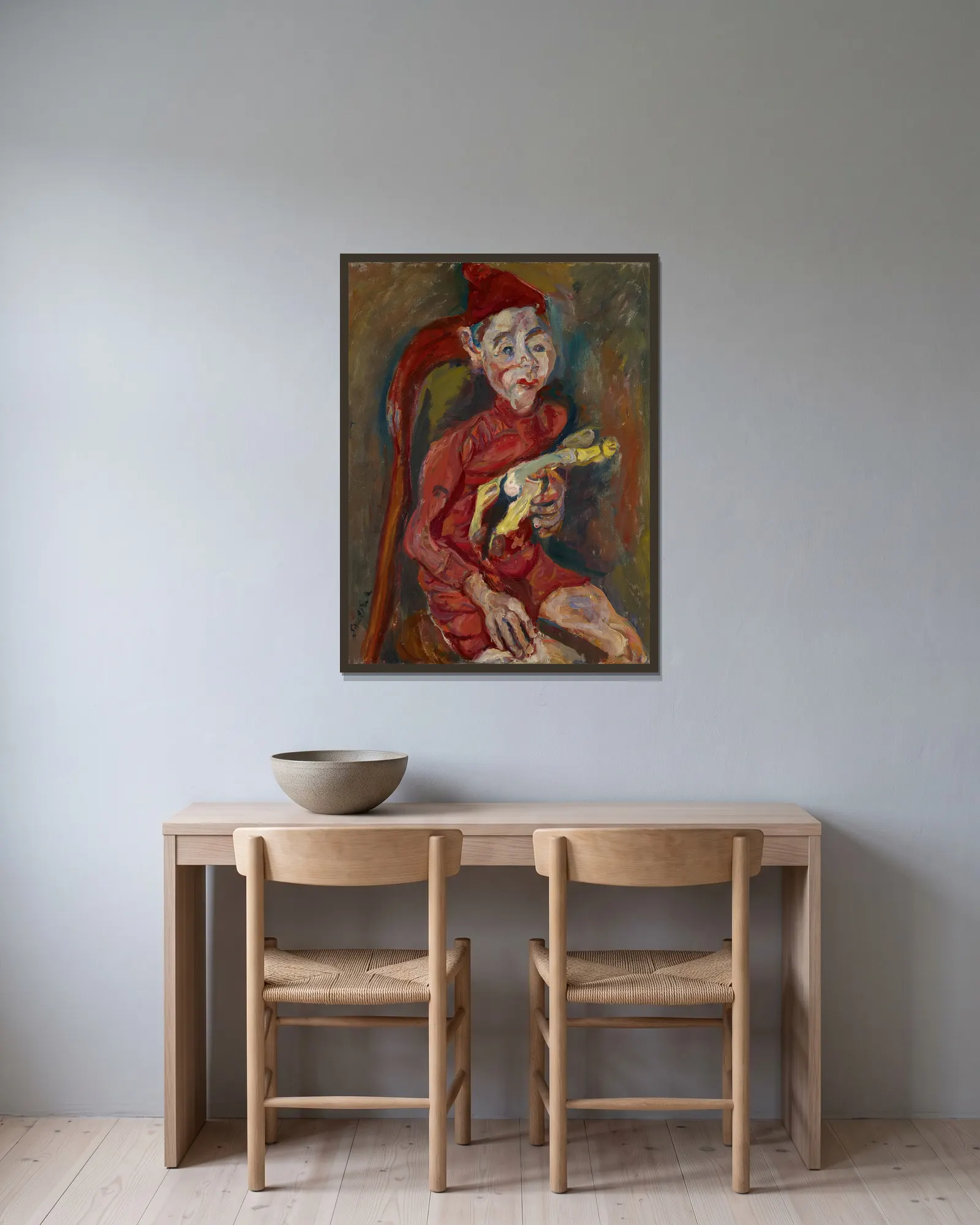Child with a Toy av Chaïm Soutine inramad på en vägg