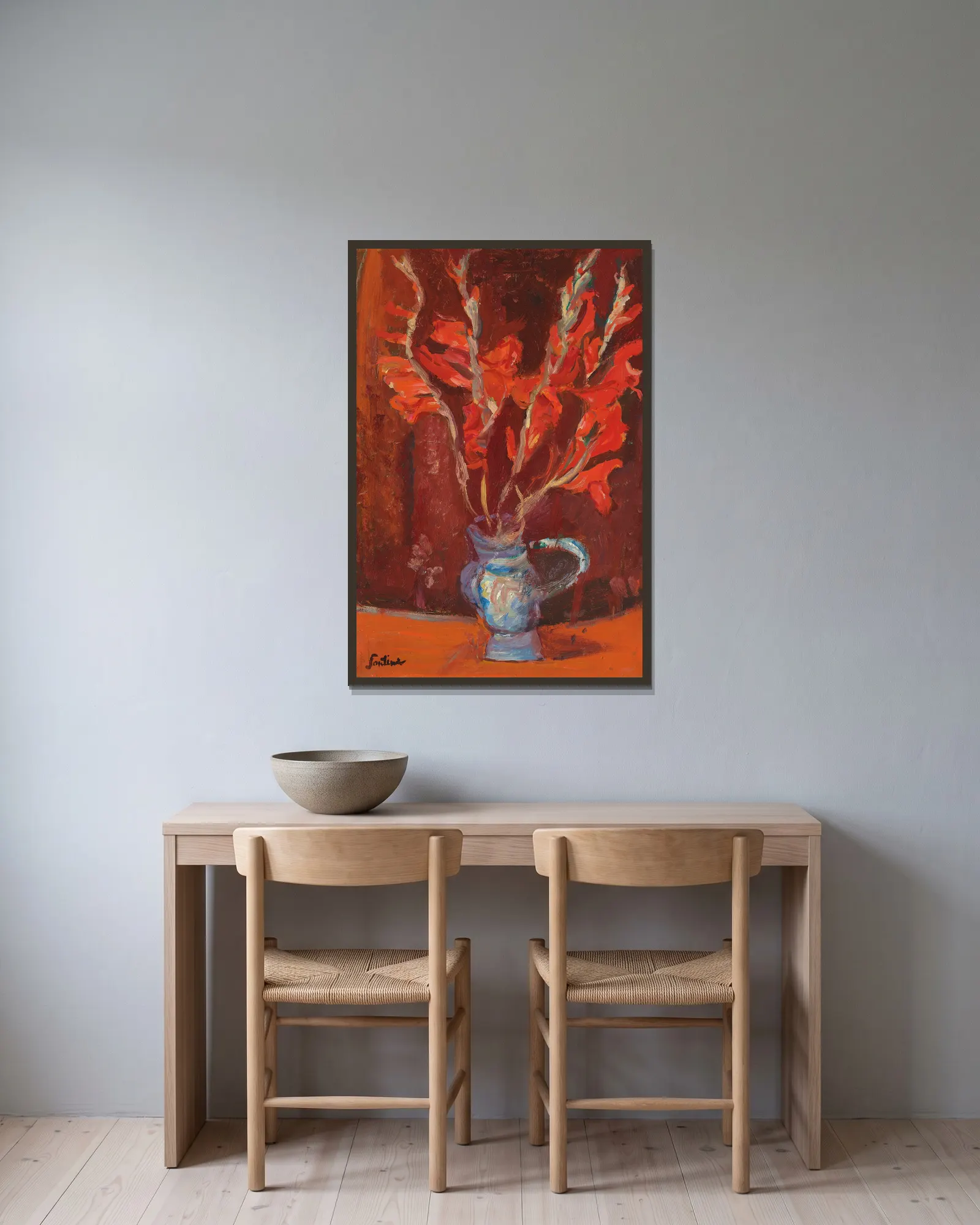 Glaïeuls av Chaïm Soutine inramad på en vägg