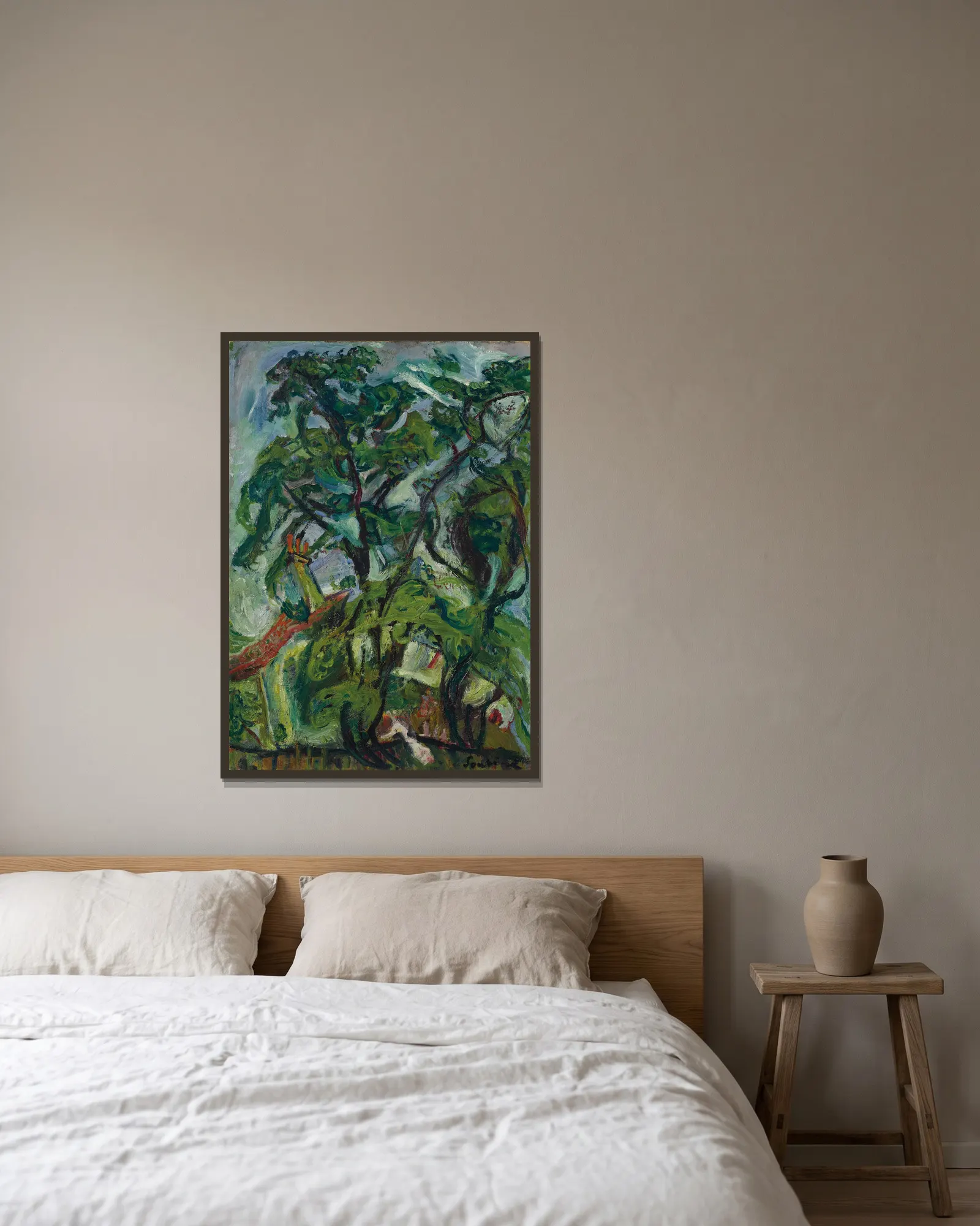 Gourdon sur Vence av Chaïm Soutine inramad på en vägg