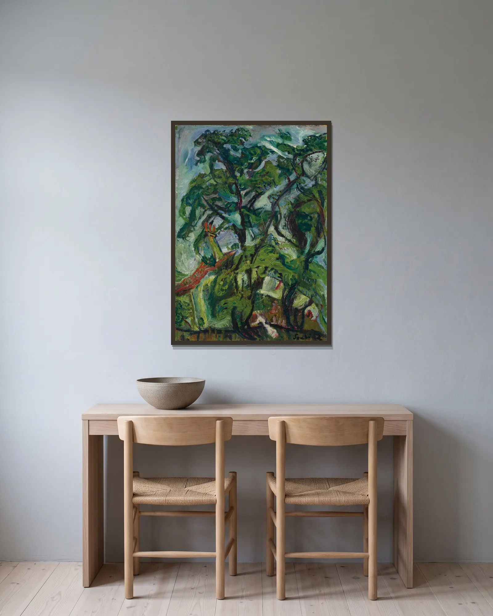 Gourdon sur Vence av Chaïm Soutine inramad på en vägg