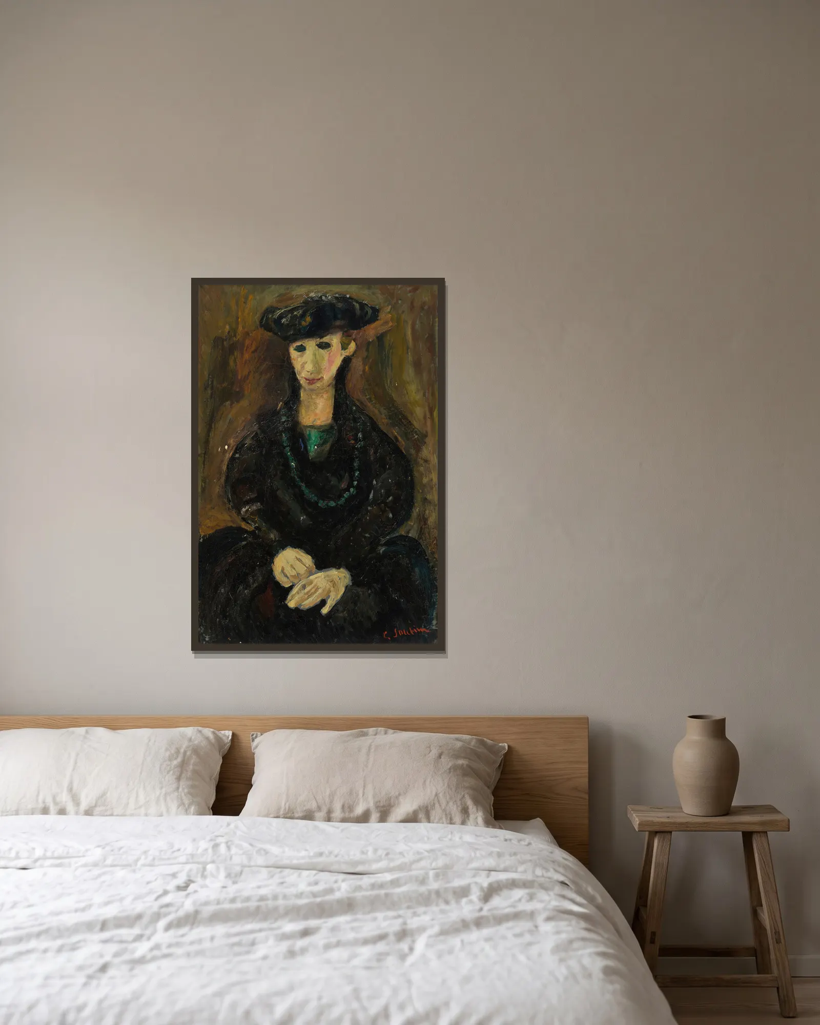 La Vénitienne av Chaïm Soutine inramad på en vägg