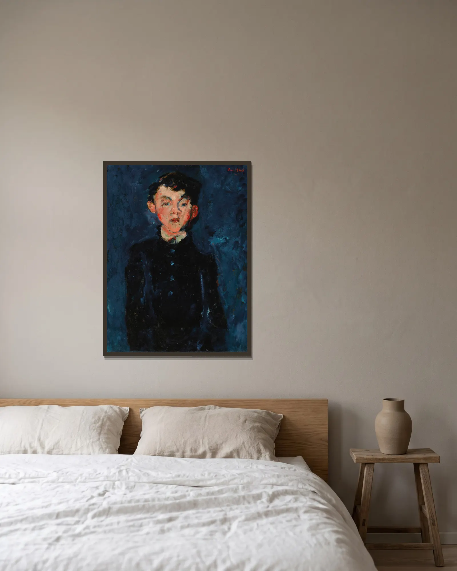 Le Chasseur av Chaïm Soutine inramad på en vägg