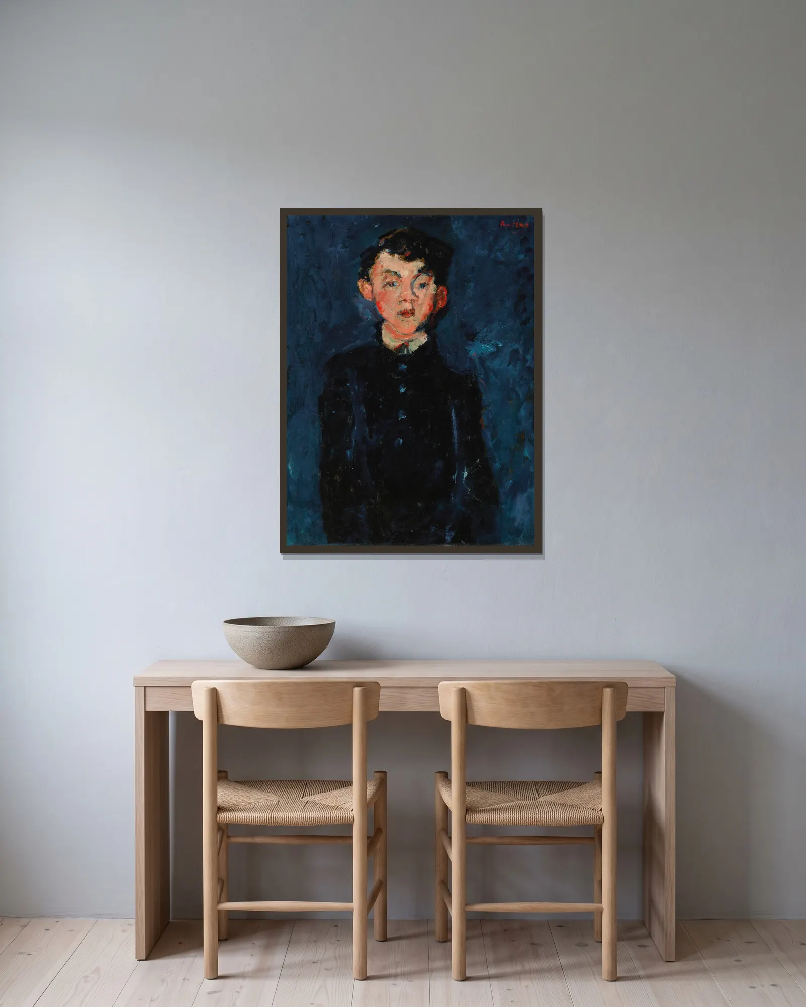 Le Chasseur av Chaïm Soutine inramad på en vägg