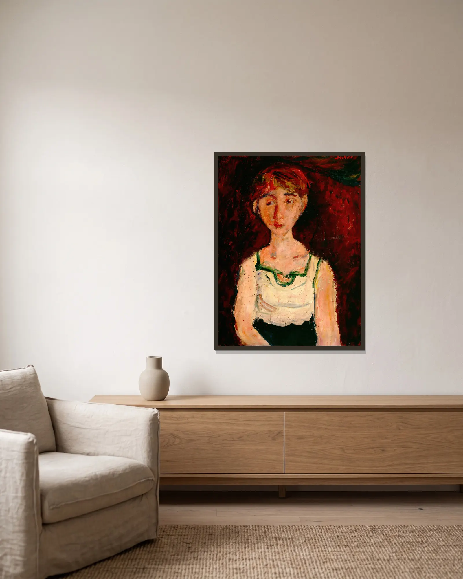 Little Girl av Chaïm Soutine inramad på en vägg
