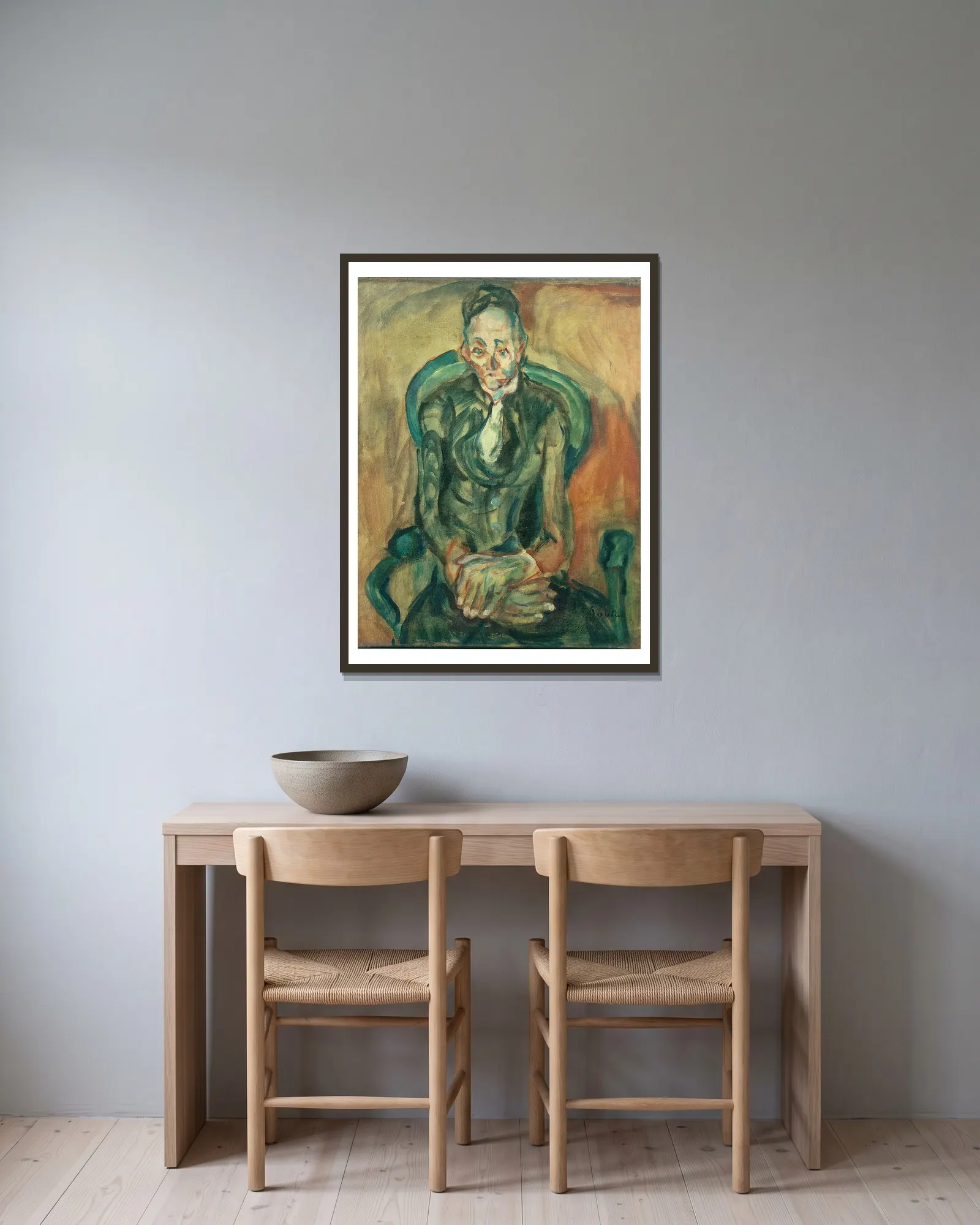 Seated Woman av Chaïm Soutine inramad på en vägg