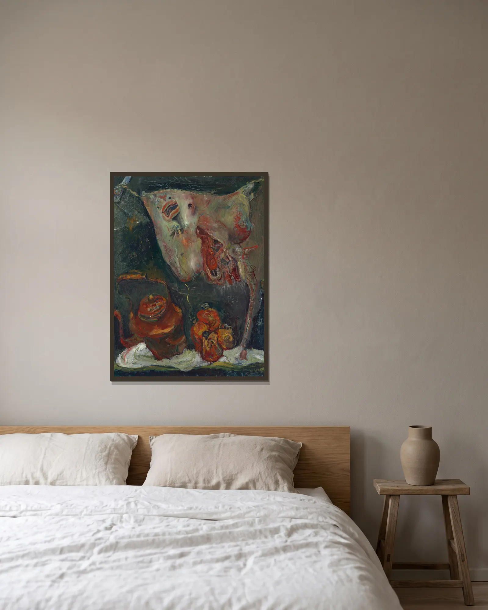 Still Life with Rayfish av Chaïm Soutine inramad på en vägg