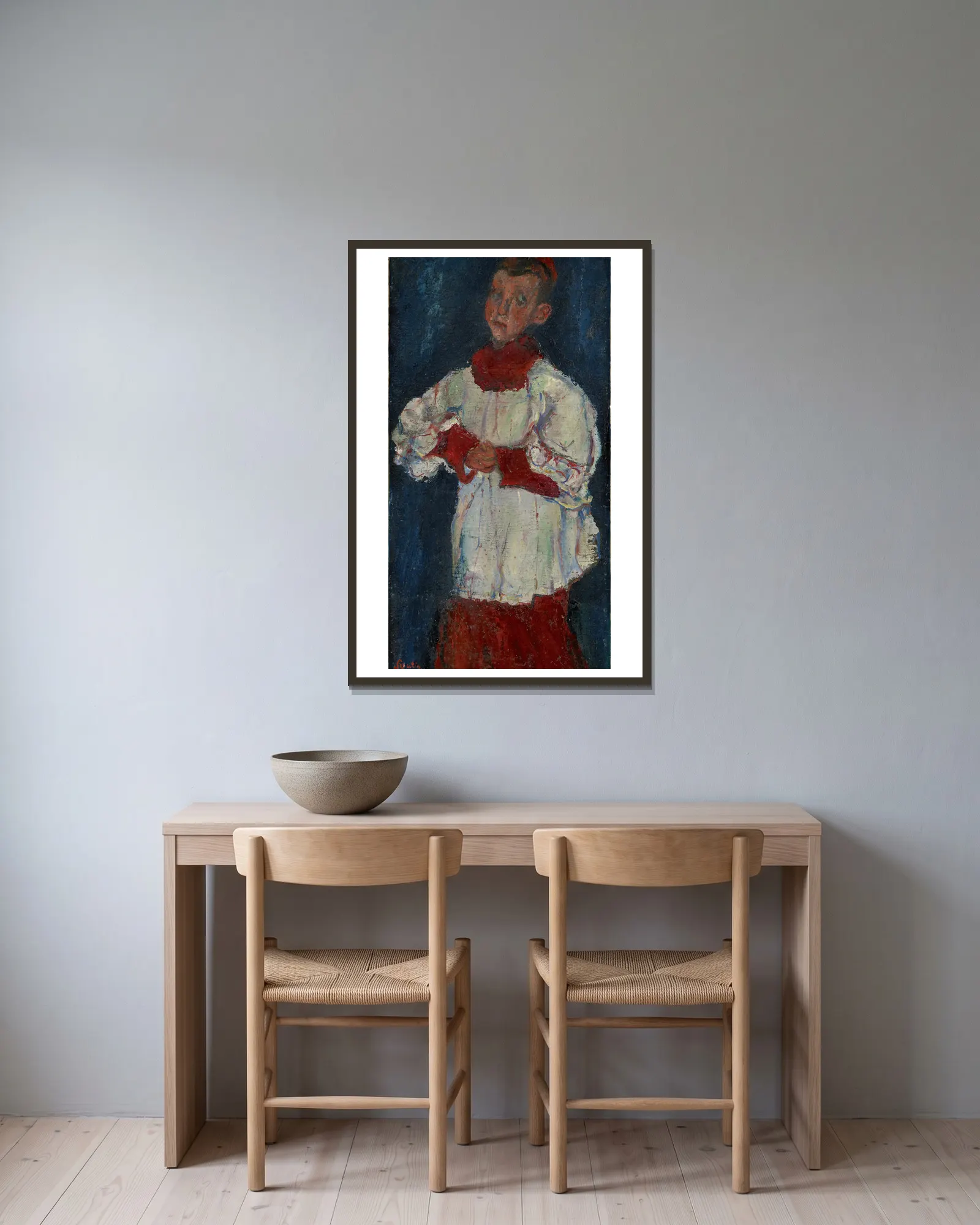 The Choir Boy av Chaïm Soutine inramad på en vägg