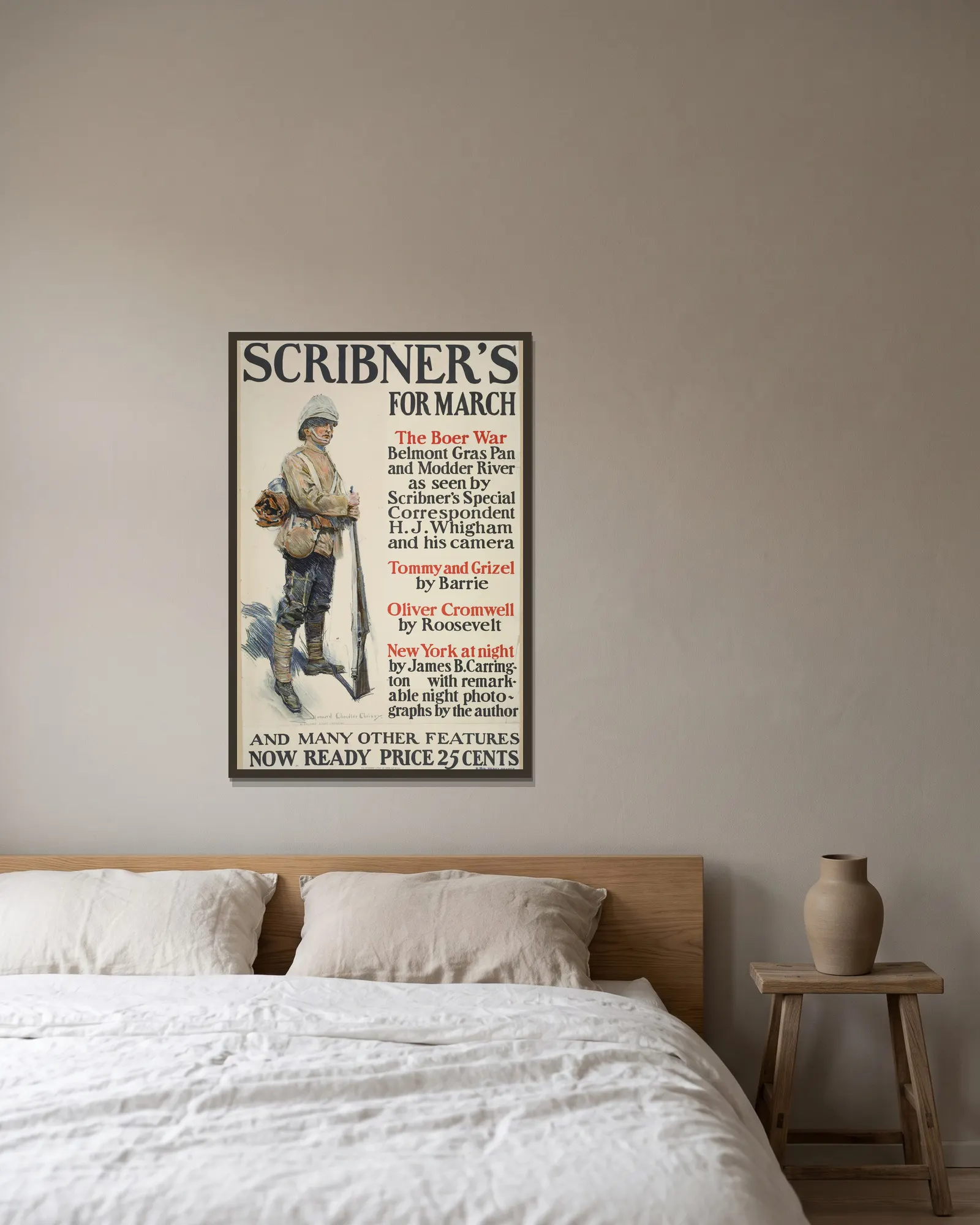 Scribner’s for March av Howard Chandler Christy inramad på en vägg