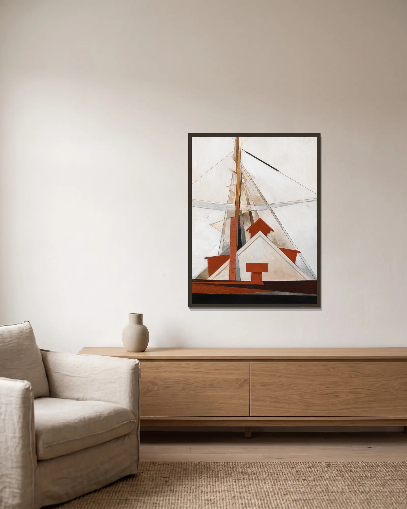 Masts av Charles Demuth inramad på en vägg