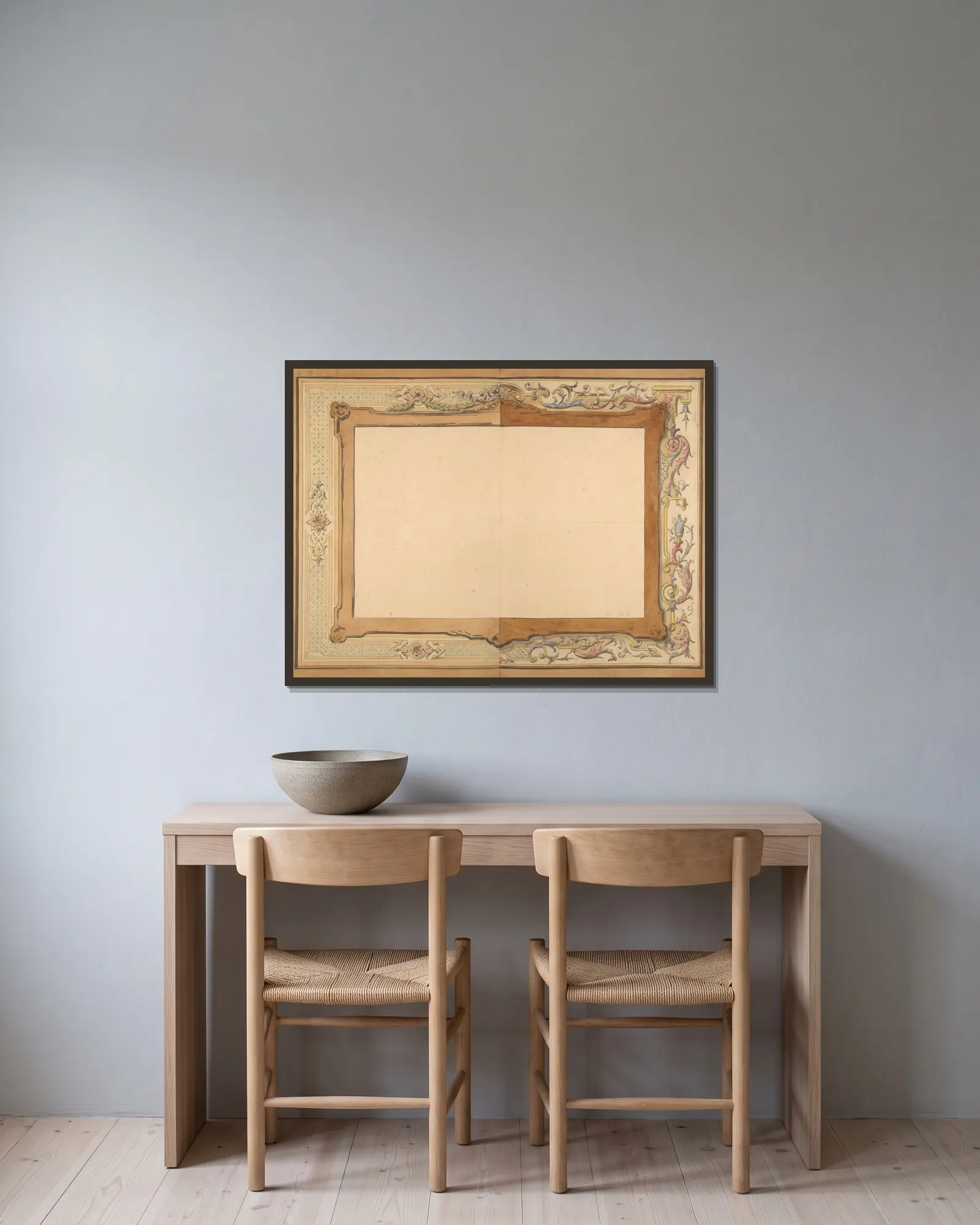 Design for a ceiling – nr 5 av Jules-Edmond-Charles Lachaise inramad på en vägg