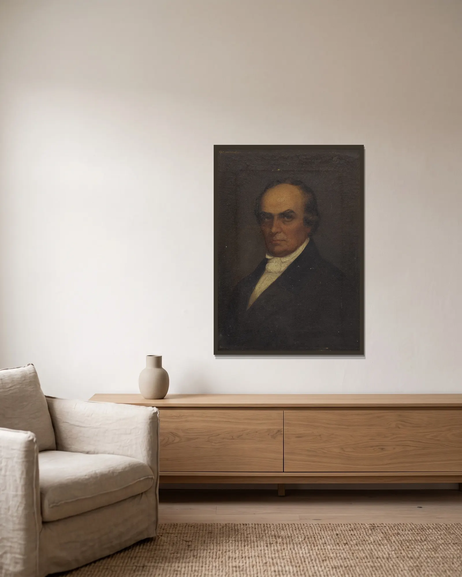 Daniel Webster av Chester Harding inramad på en vägg